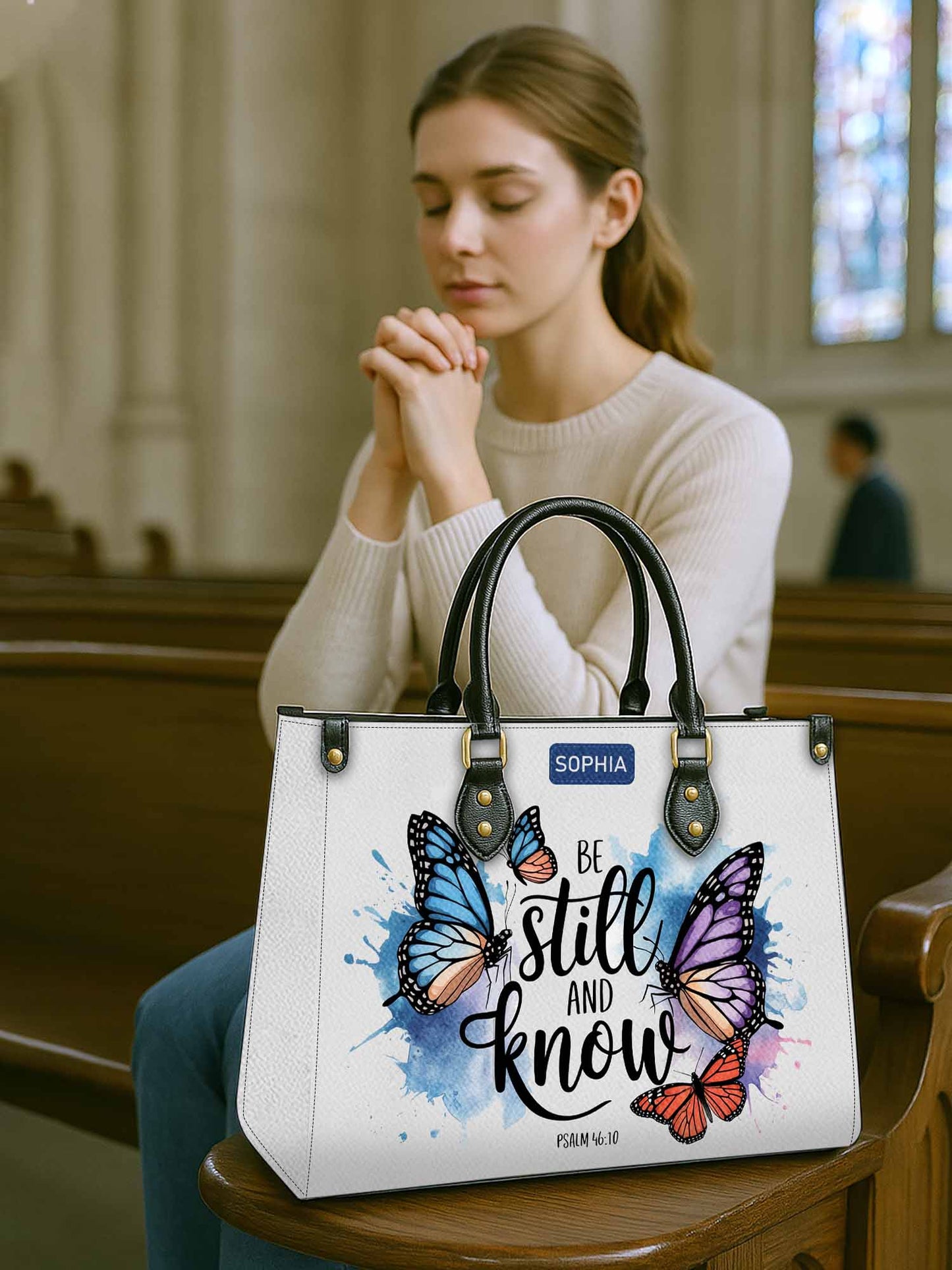 Be Still And Know Christian Leather Church Bag
