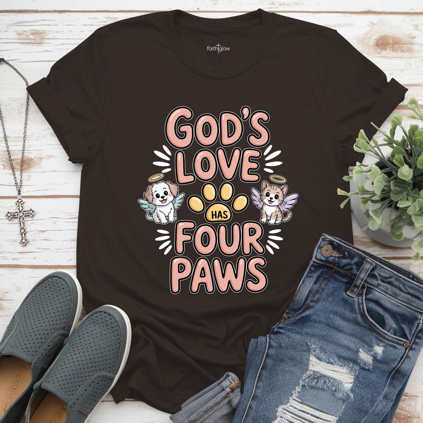 God’s Love Has Four Paws Christian T Shirt