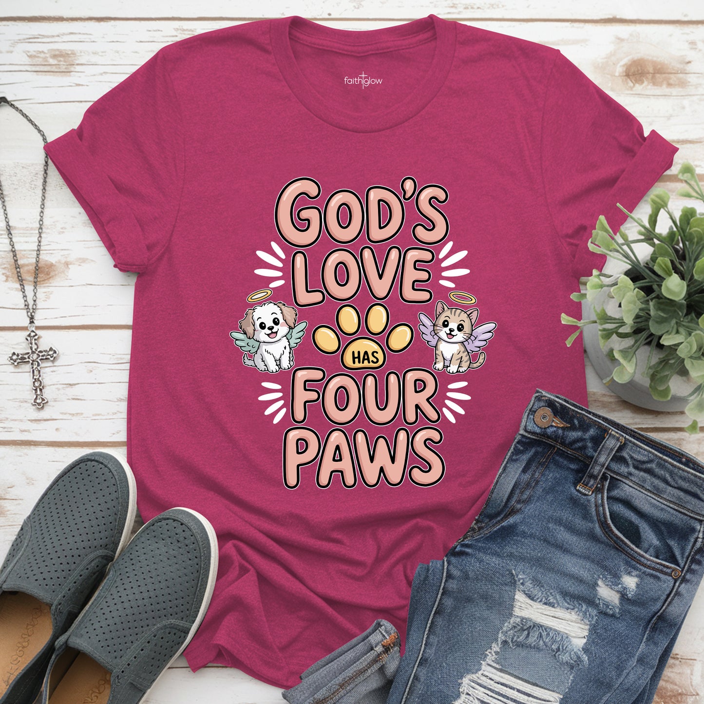 God’s Love Has Four Paws Christian T Shirt