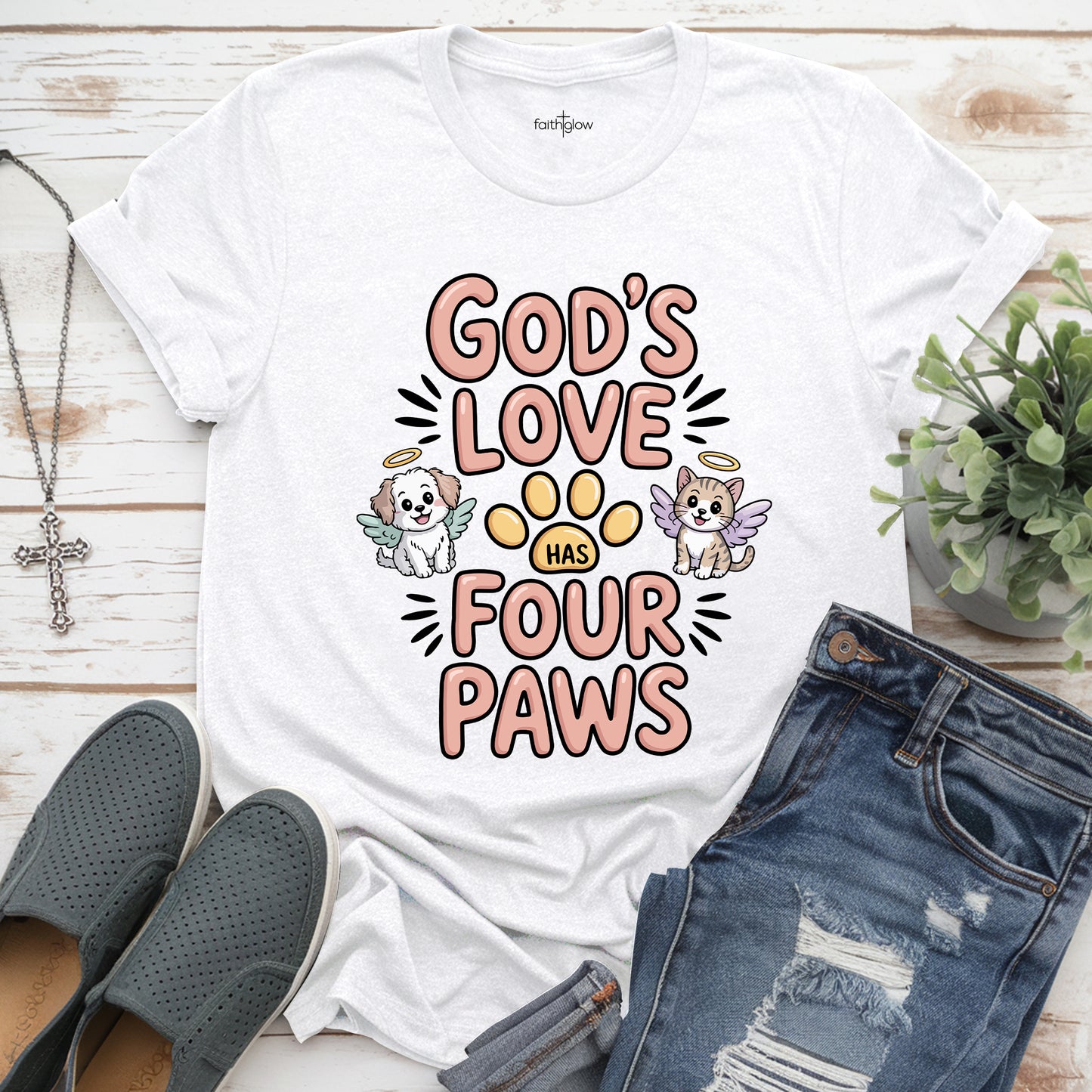 God’s Love Has Four Paws Christian T Shirt