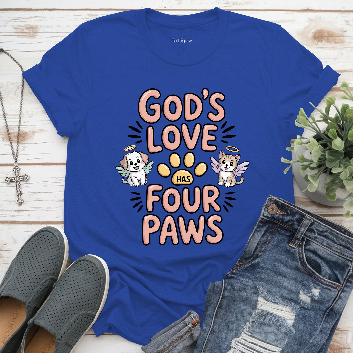 God’s Love Has Four Paws Christian T Shirt