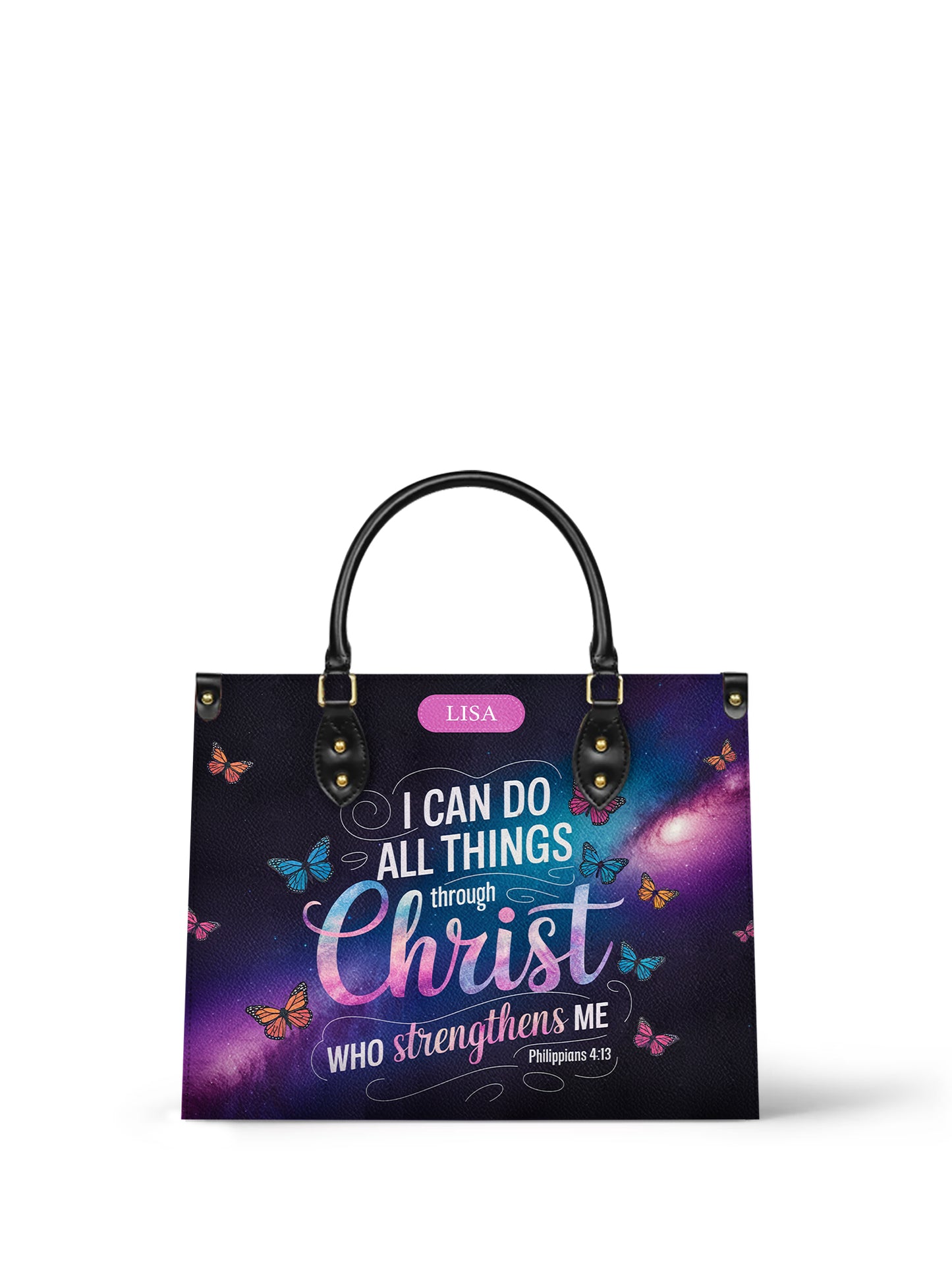 I Can Do All Things Through Christ Who Strengthens Me Christian Leather Church Bag