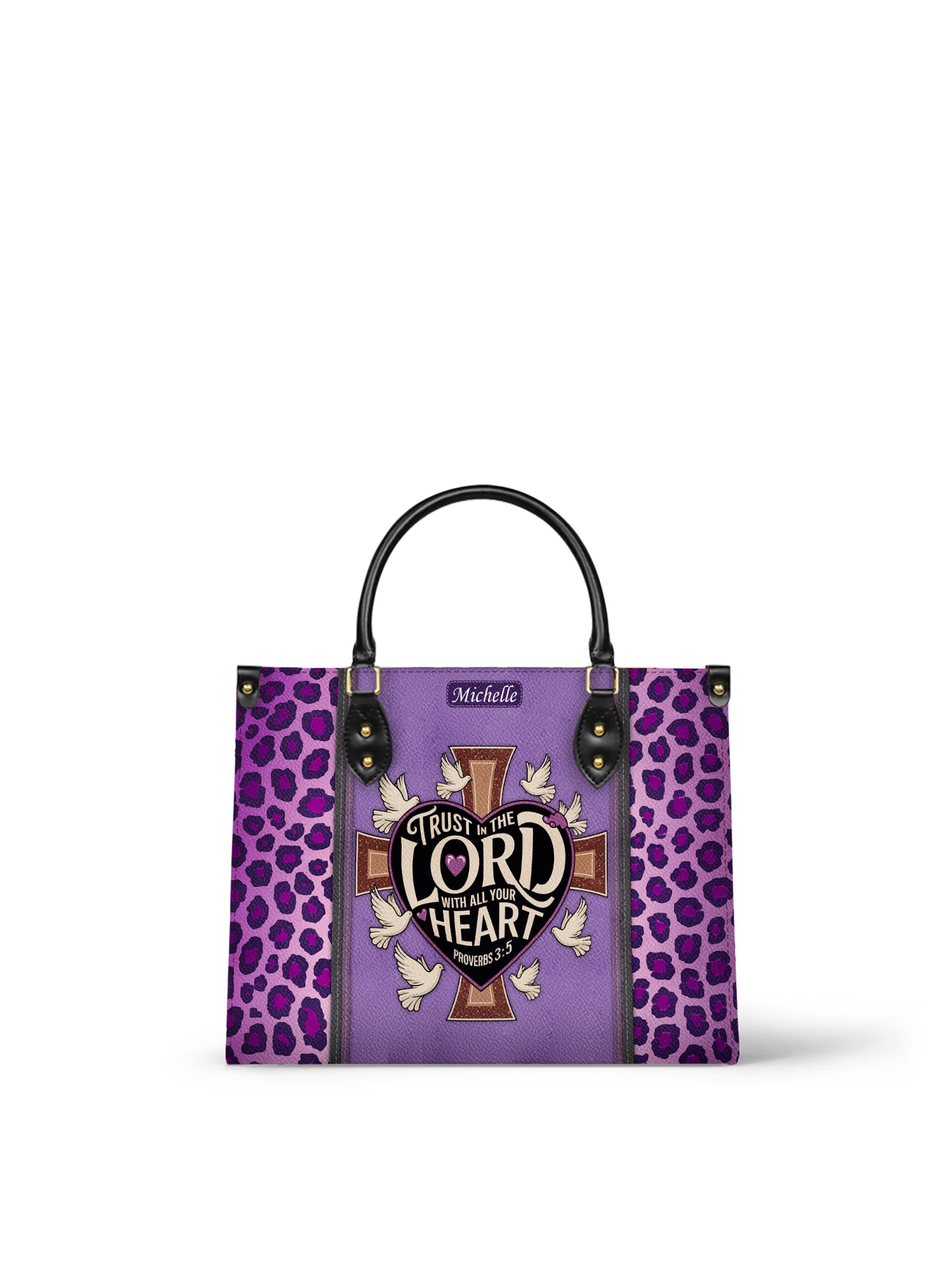 Trust The Lord With All Your Heart Proverbs Christian Leather Church Bag