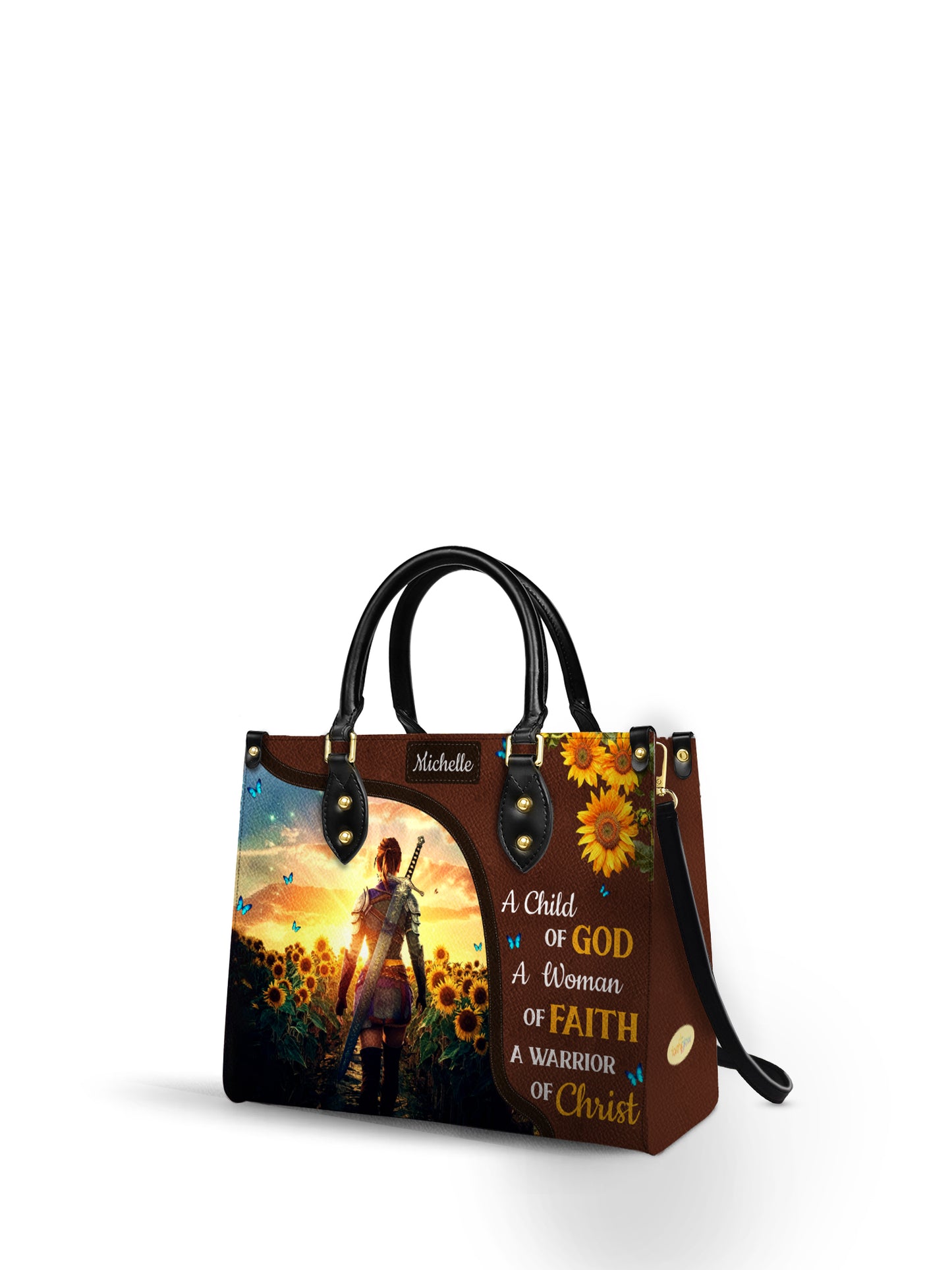 A child of God A woman of Faith A warrior of Christ Christian Leather Church Bag