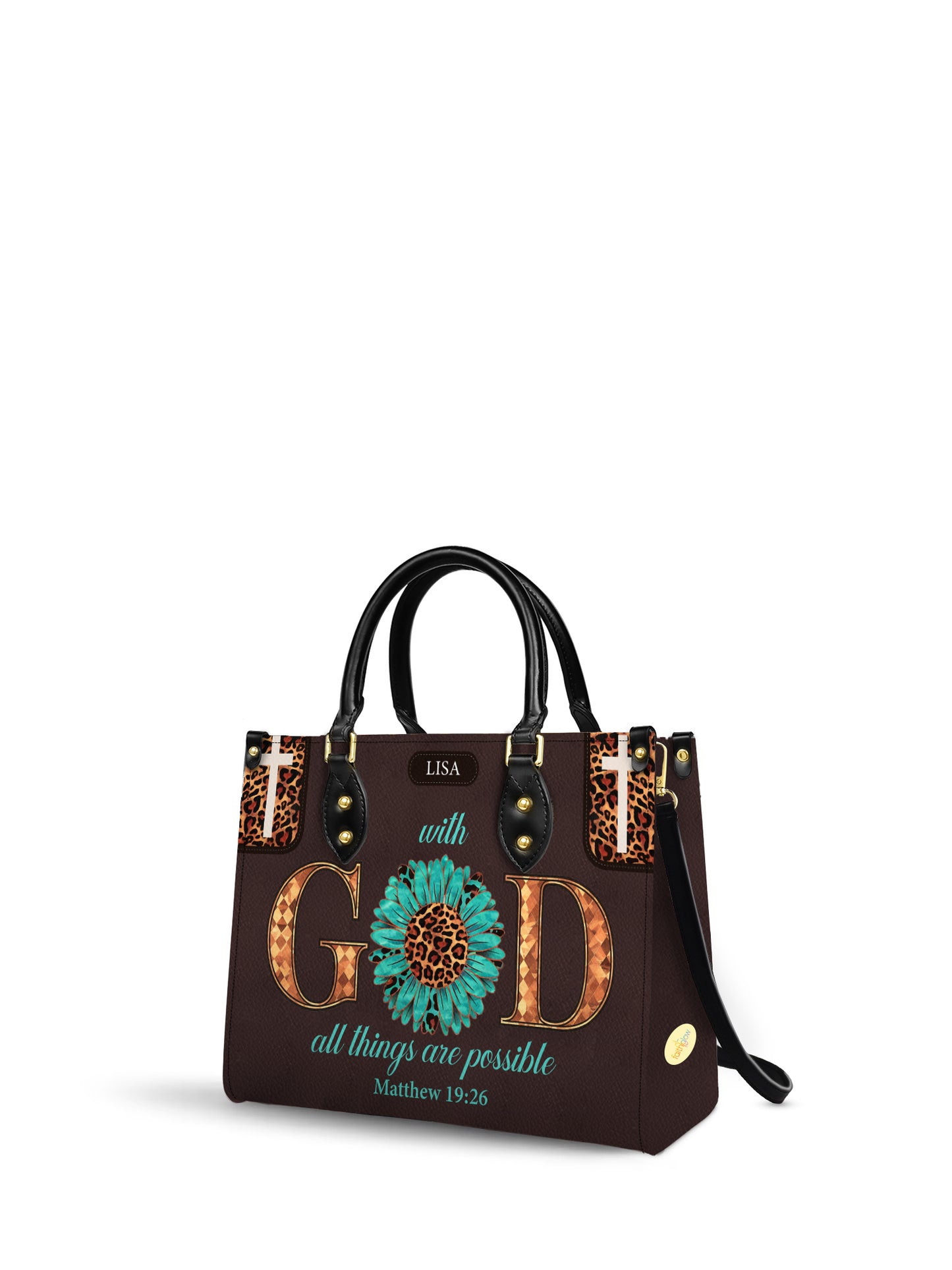 With God All Things Are Possible Christian Leather Church Bag