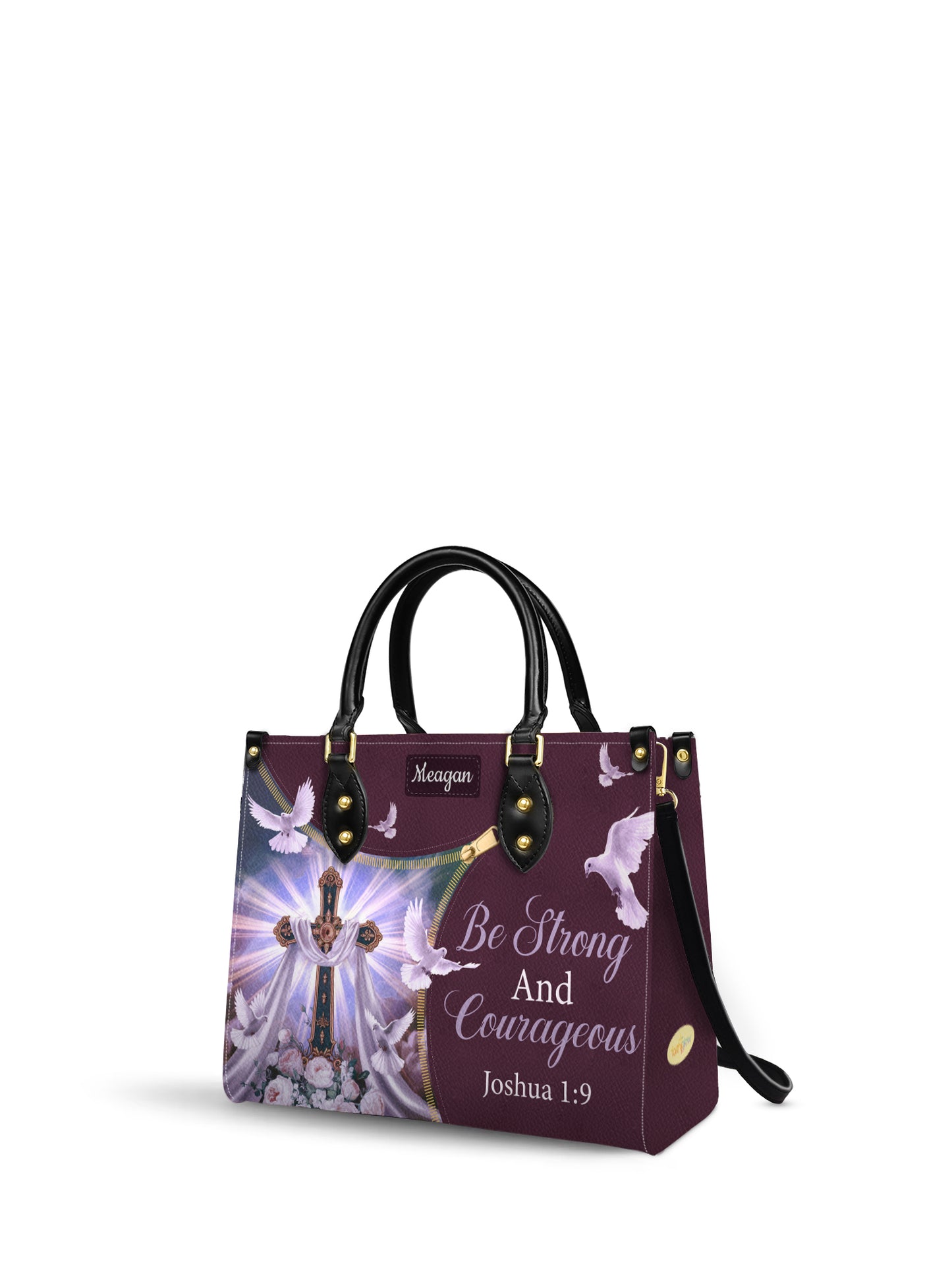 Be Strong And Courageous Christian Leather Church Bag