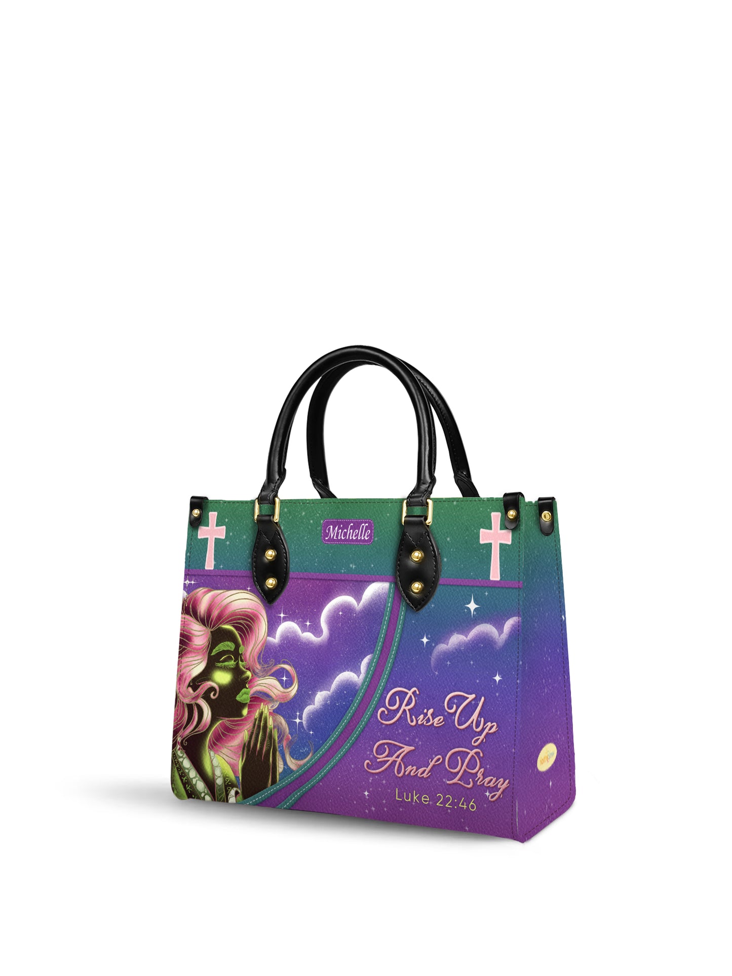 Rise And Pray Christian Leather Church Bag