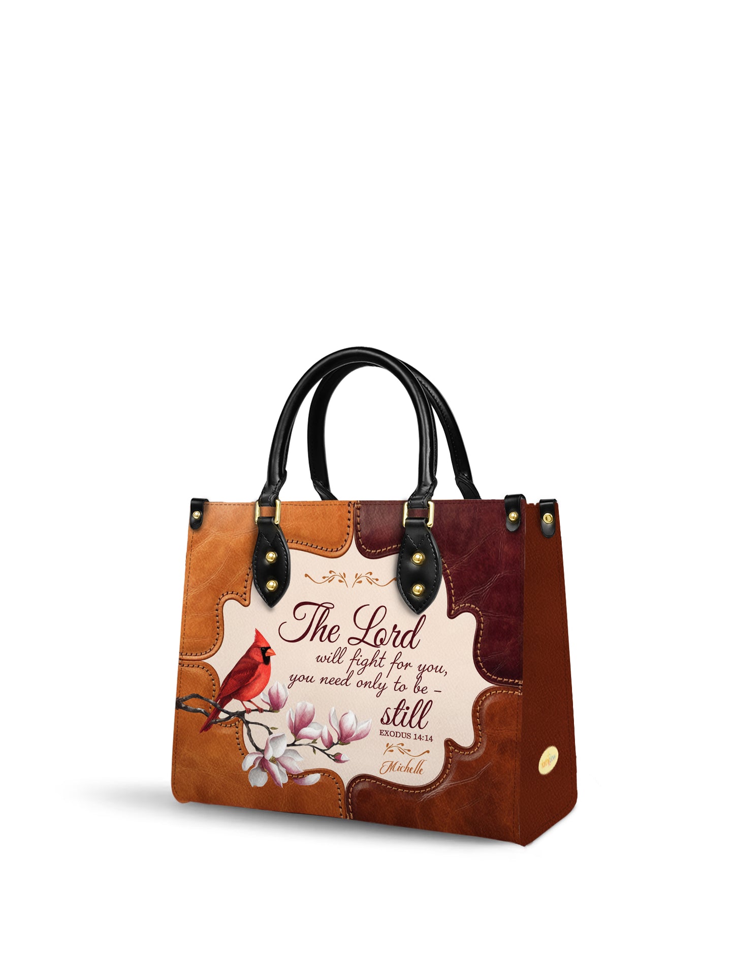 The Lord Will Fight For You Need Only To Be Still Christian Leather Church Bag