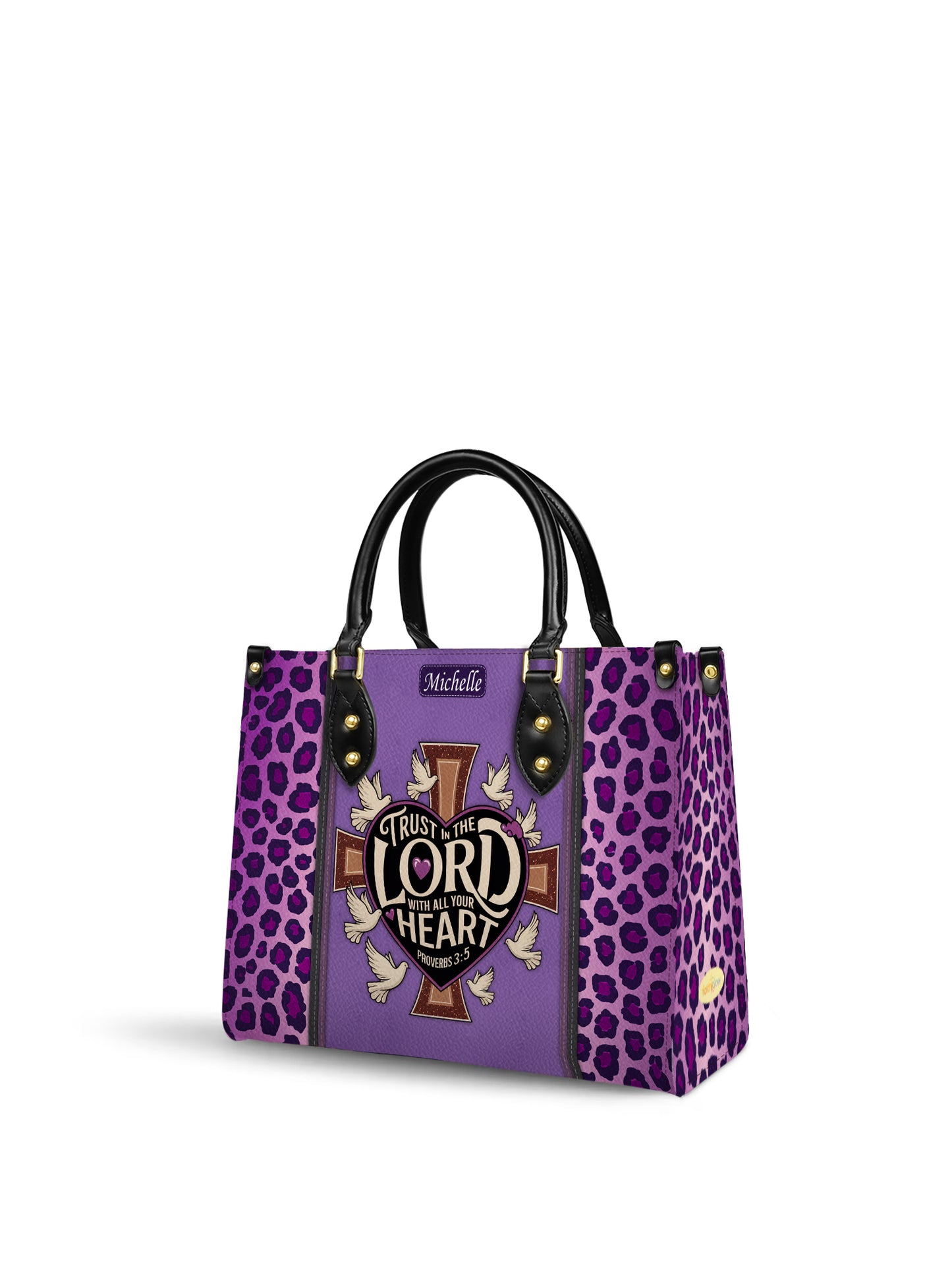Trust The Lord With All Your Heart Proverbs Christian Leather Church Bag