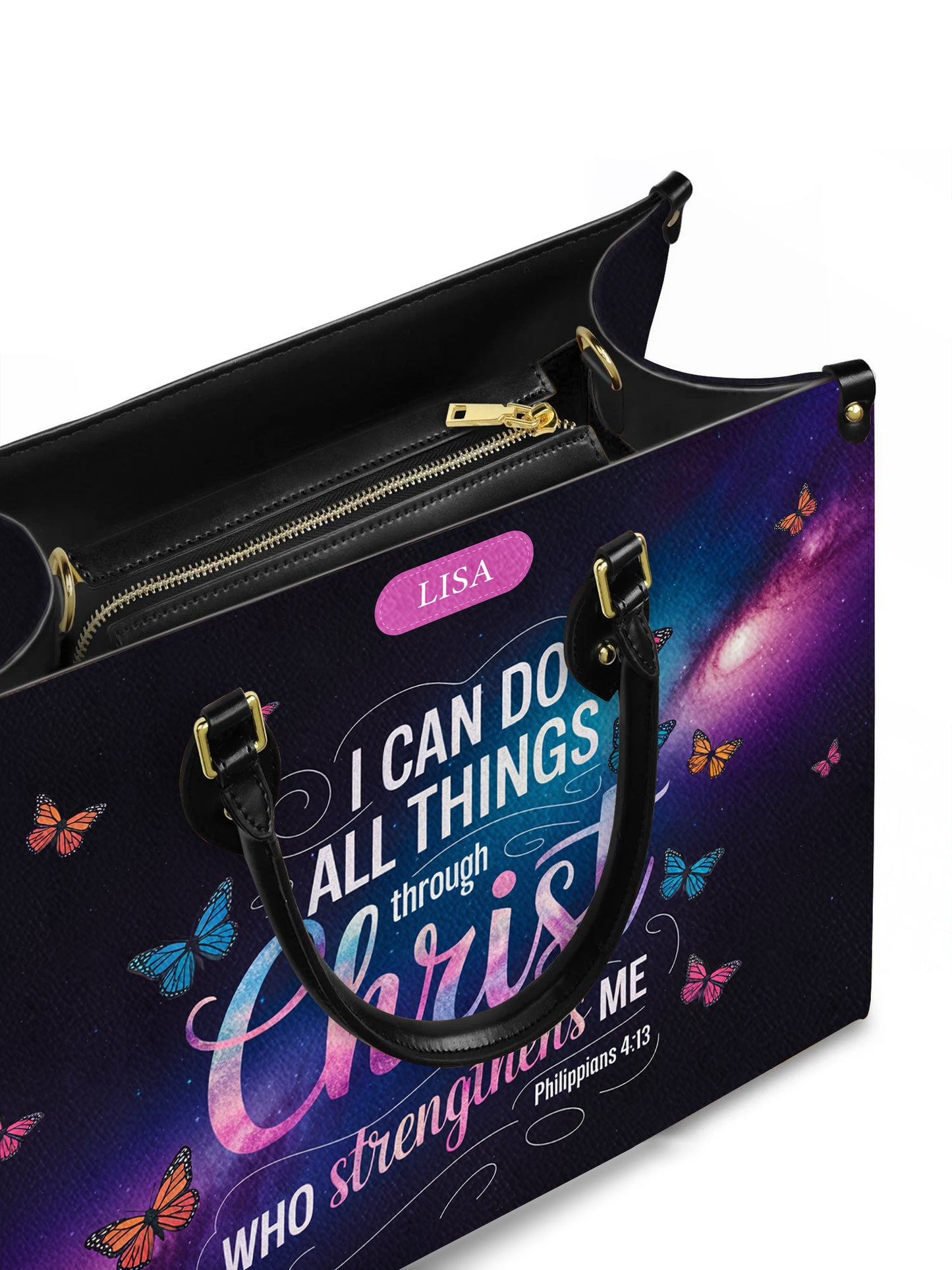I Can Do All Things Through Christ Who Strengthens Me Christian Leather Church Bag