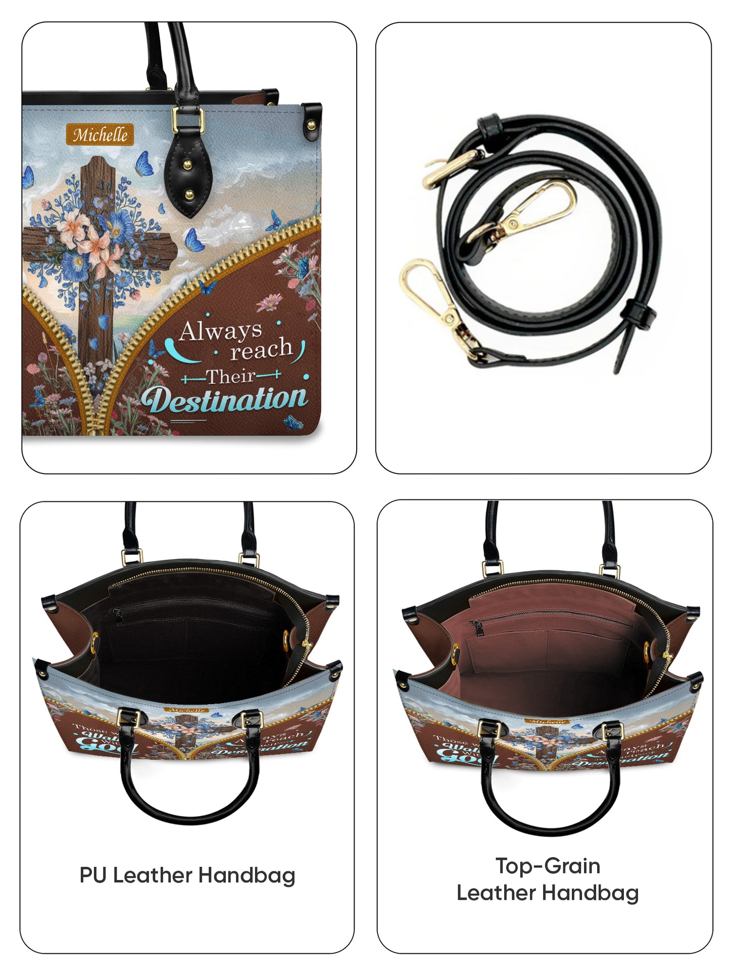 Those Who Walk With God Always Reach Their Destination Christian Leather Church Bag