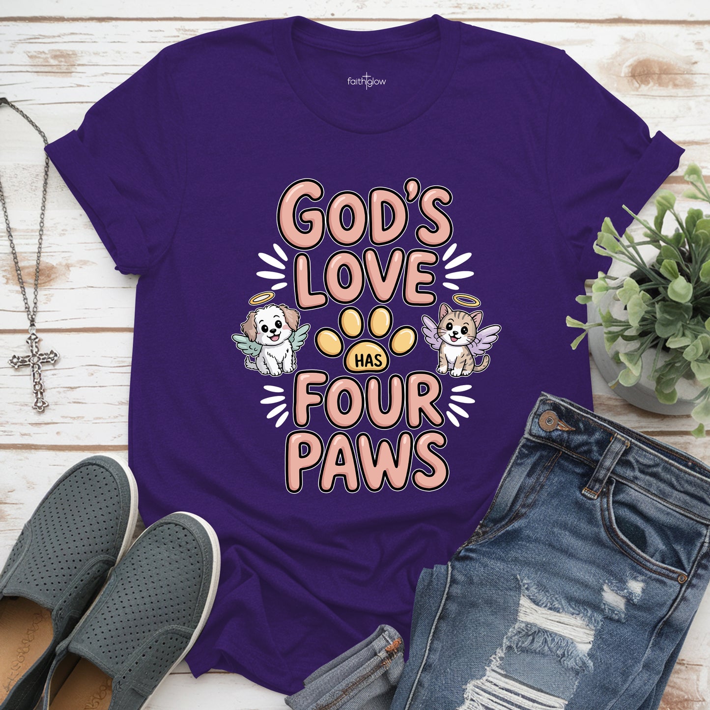 God’s Love Has Four Paws Christian T Shirt