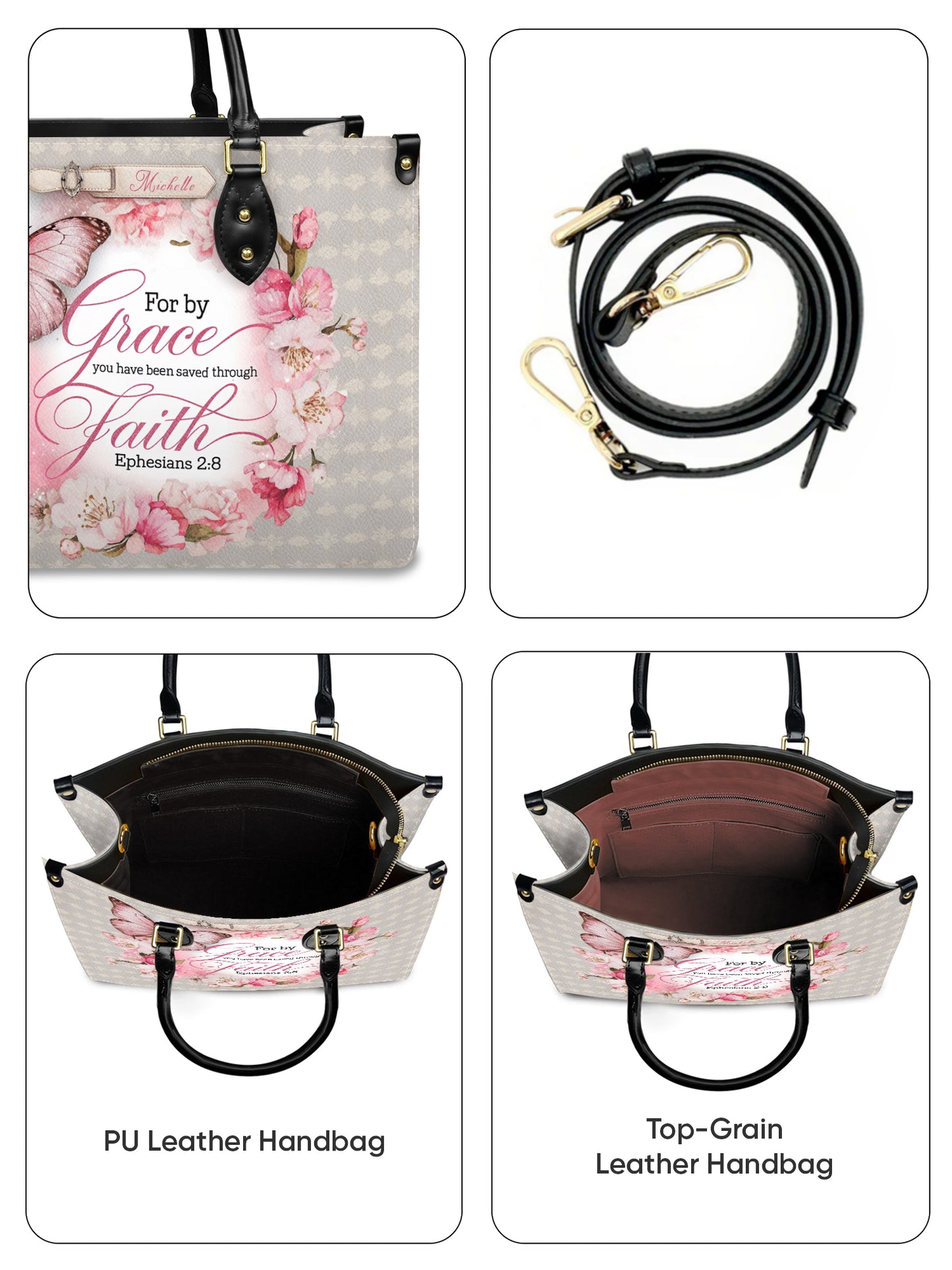 For By Grace You Have Been Saved Through Faith Christian Leather Church Bag