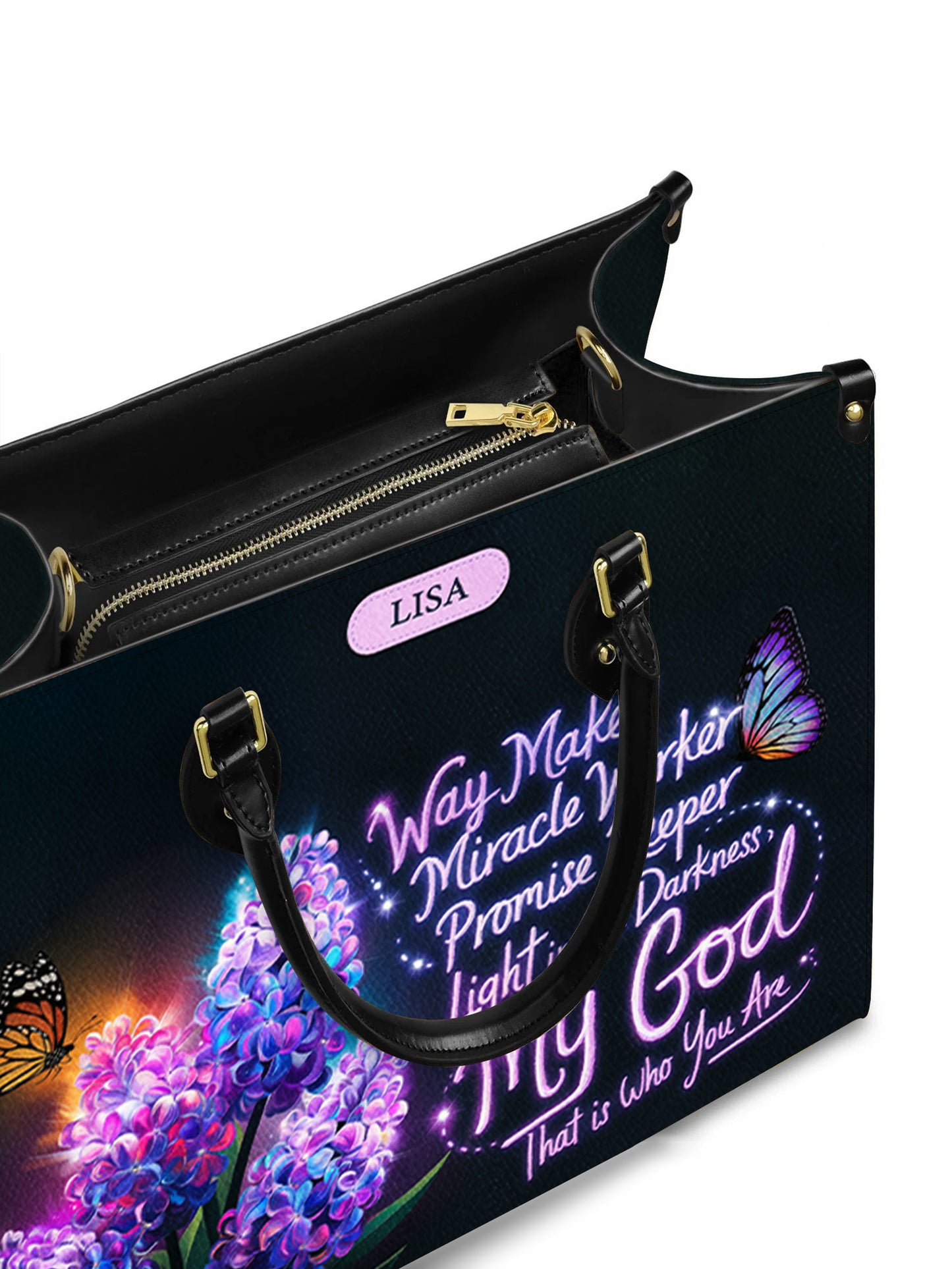 Waymaker Miracle Worker Promise Keeper Christian Leather Church Bag