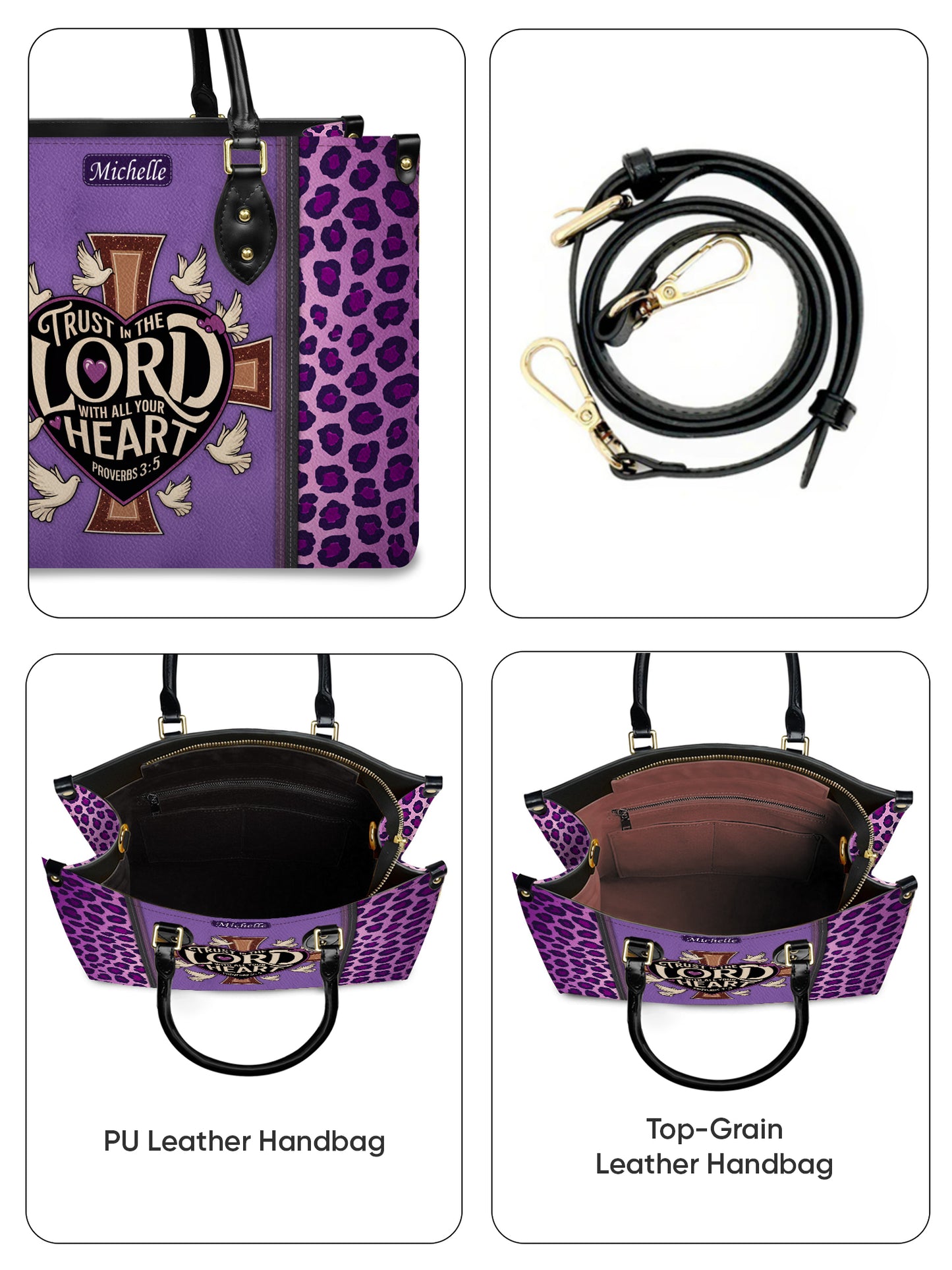 Trust The Lord With All Your Heart Proverbs Christian Leather Church Bag
