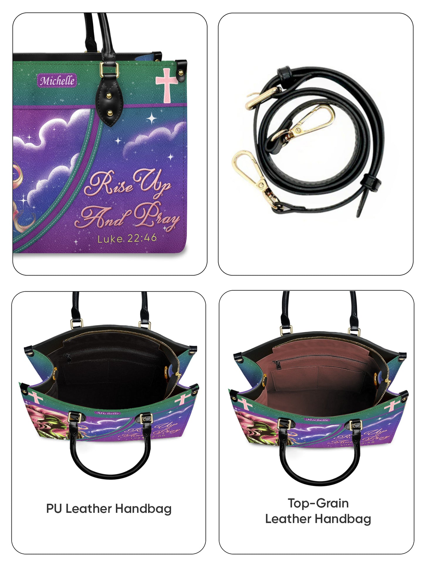 Rise And Pray Christian Leather Church Bag