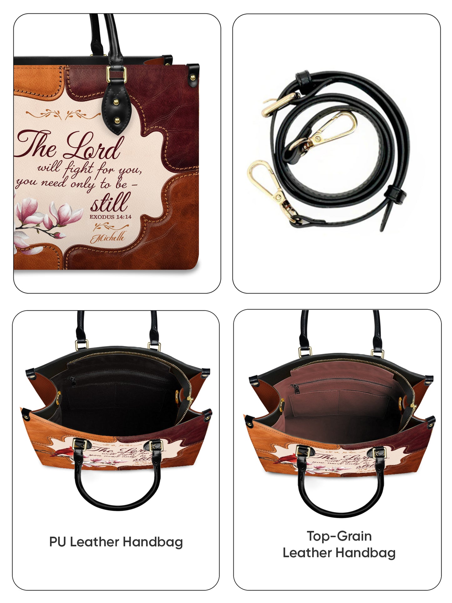 The Lord Will Fight For You Need Only To Be Still Christian Leather Church Bag