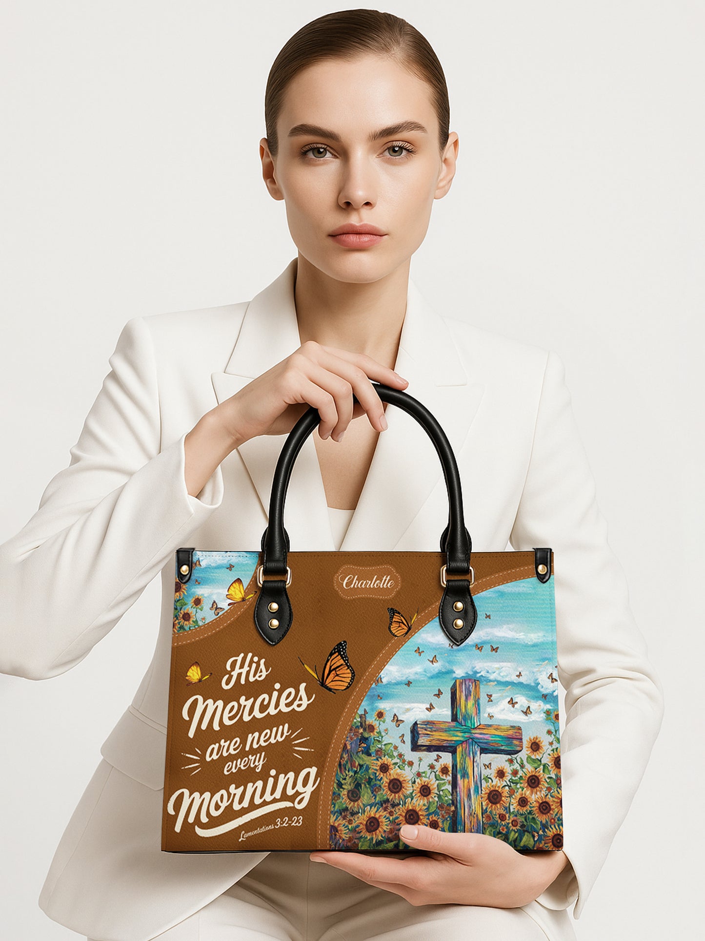 His Mercies Are New Every Morning Christian Leather Church Bag