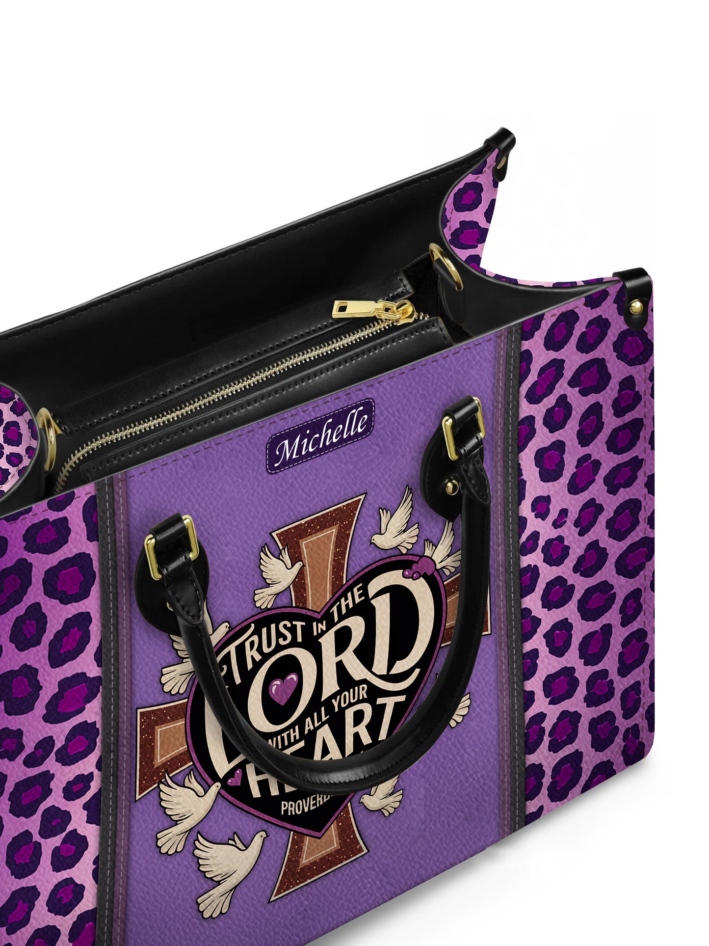 Trust The Lord With All Your Heart Proverbs Christian Leather Church Bag