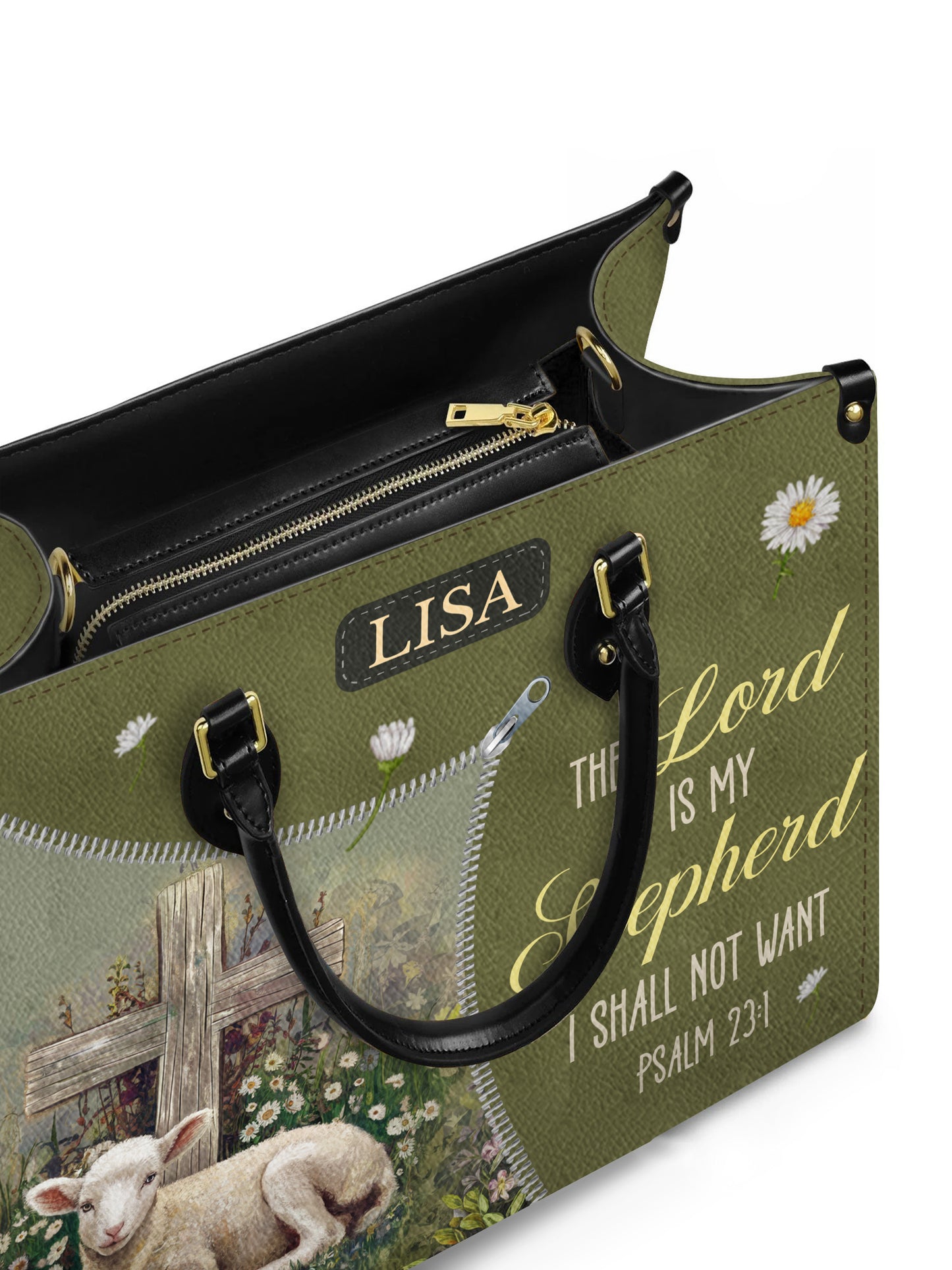 The Lord Is My Shepherd I Shall Not Want Christian Leather Church Bag