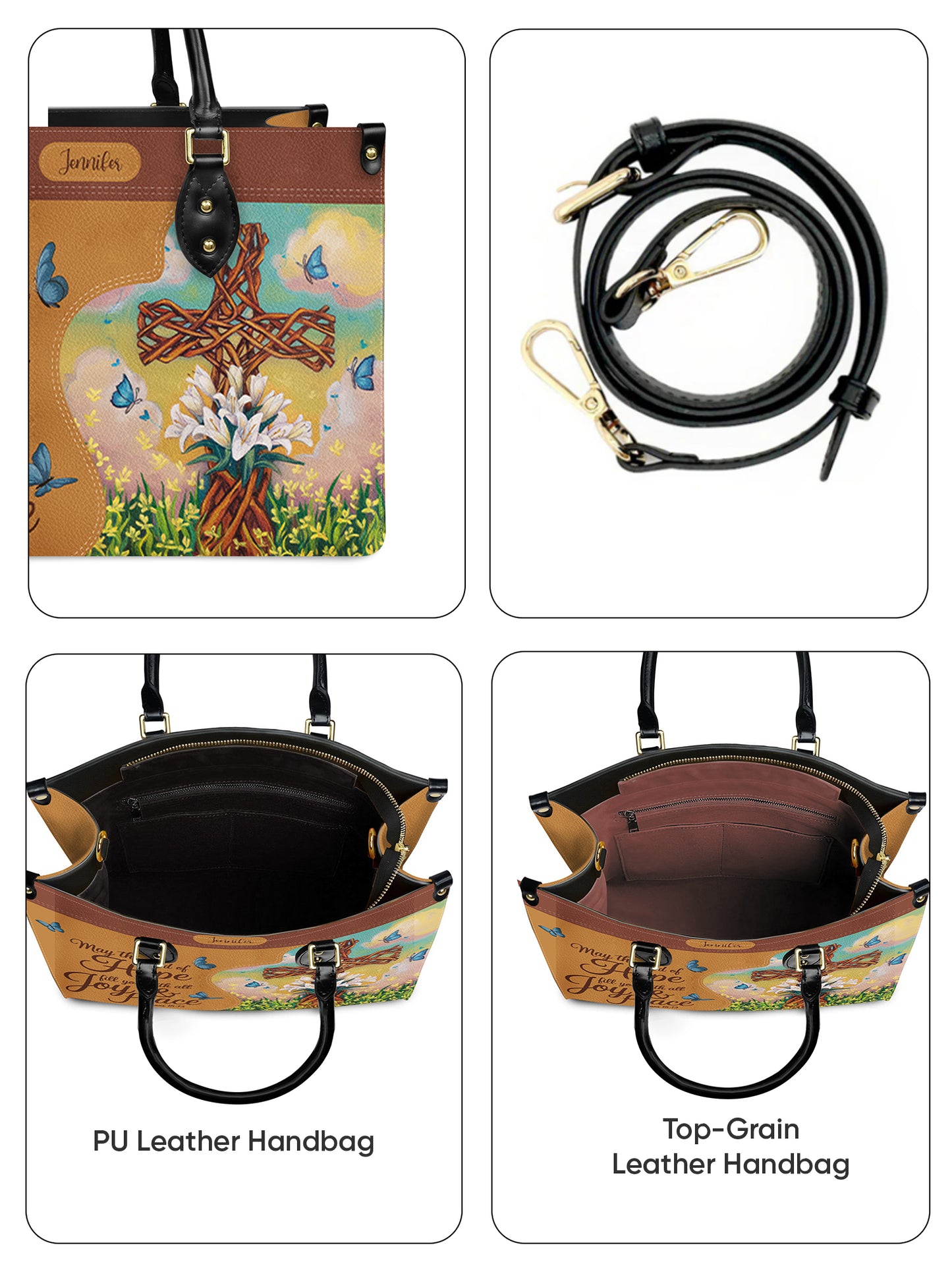 May The God Of Hope Fill You With All Joy Peace Christian Leather Church Bag