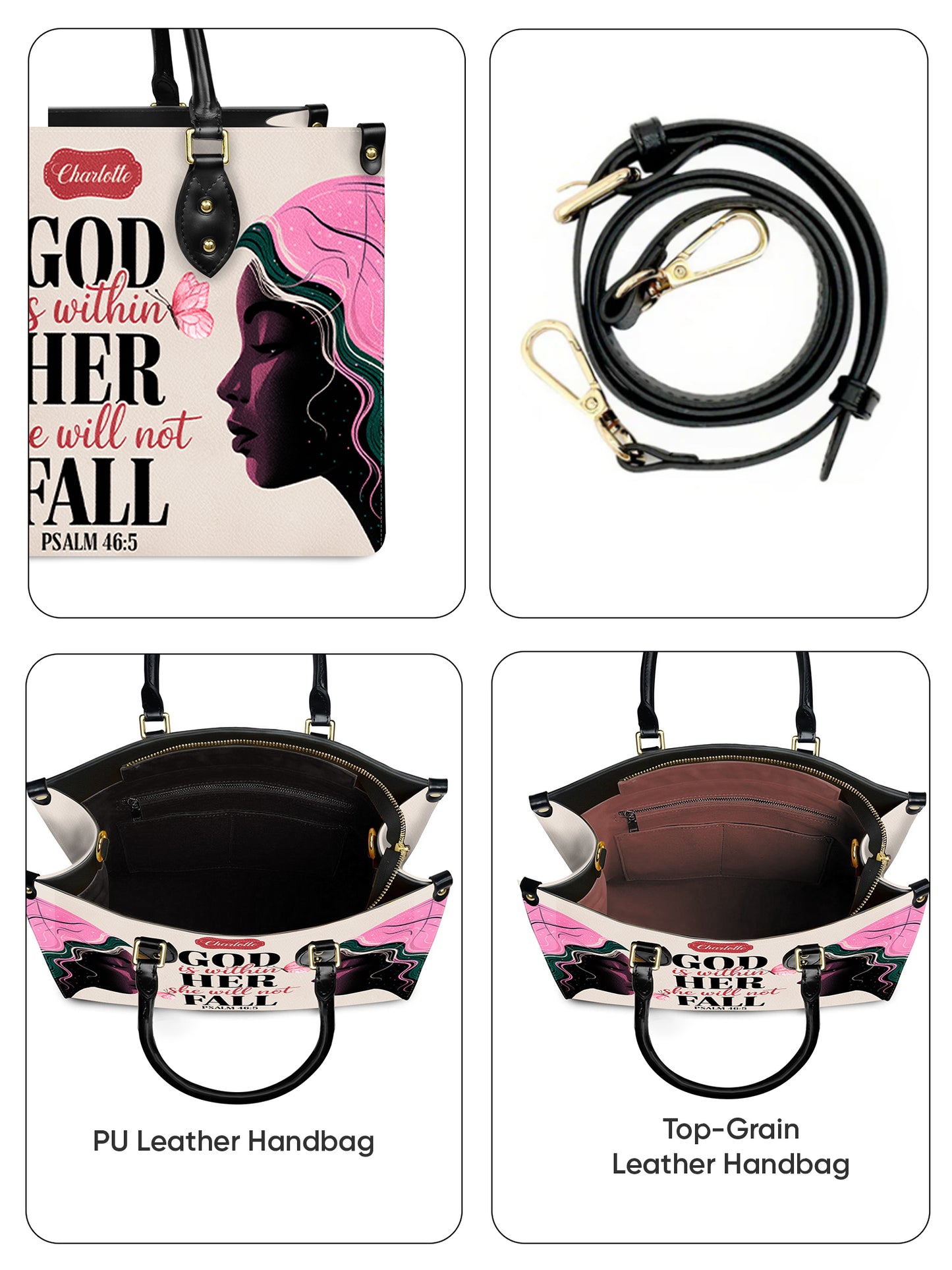 God Is Within Her She Will Not Fall Christian Leather Church Bag