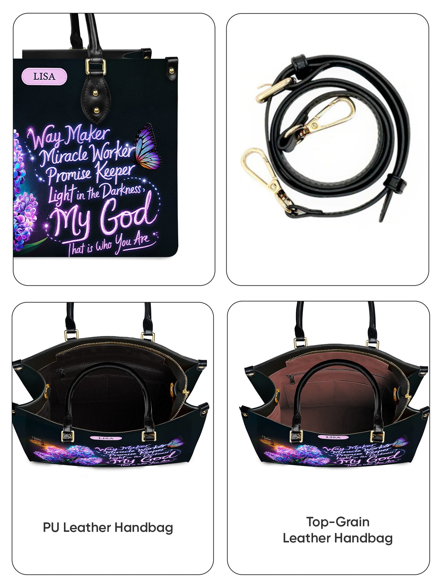 Waymaker Miracle Worker Promise Keeper Christian Leather Church Bag