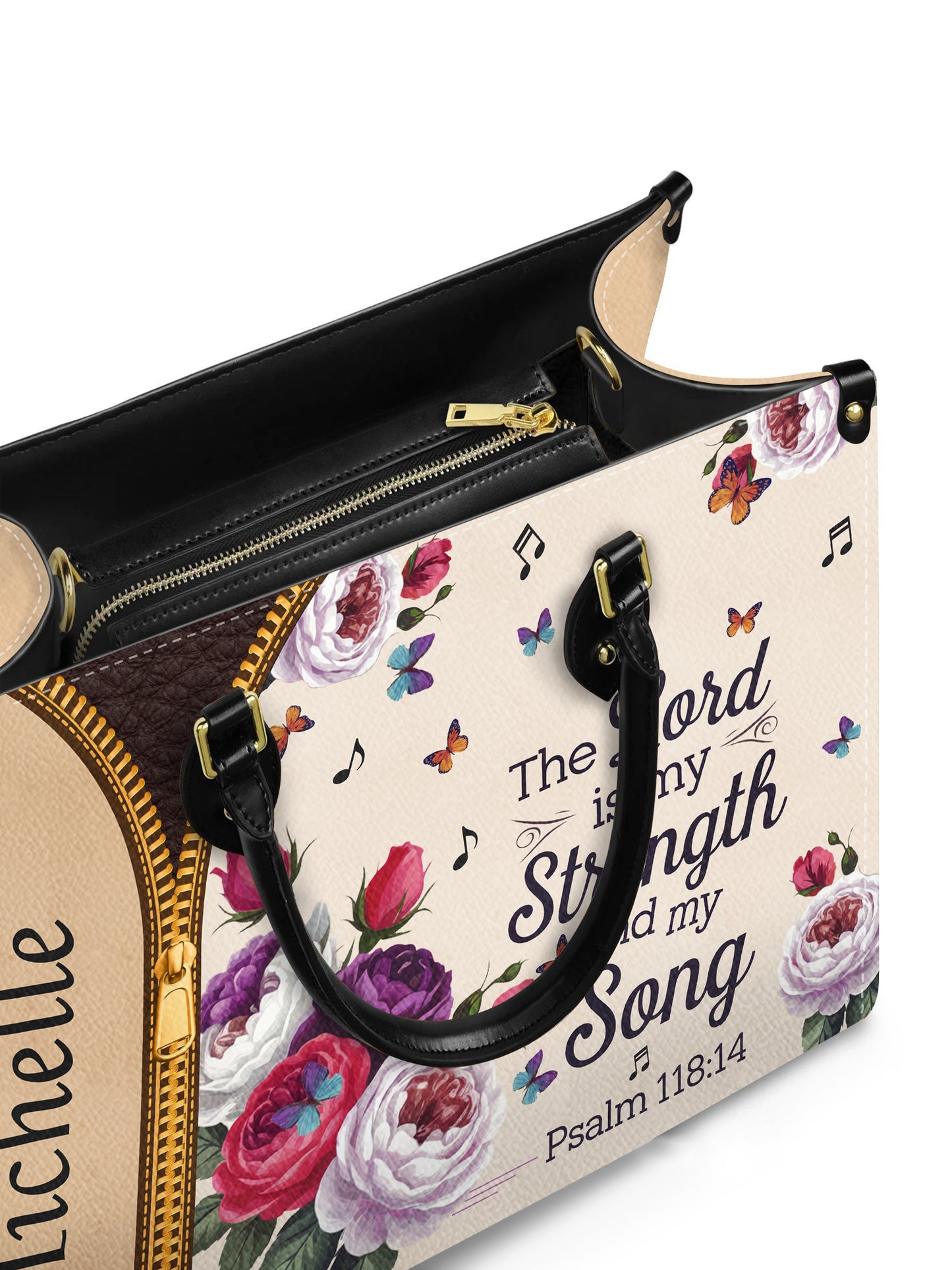 The Lord Is My Strength And My Song Christian Leather Church Bag