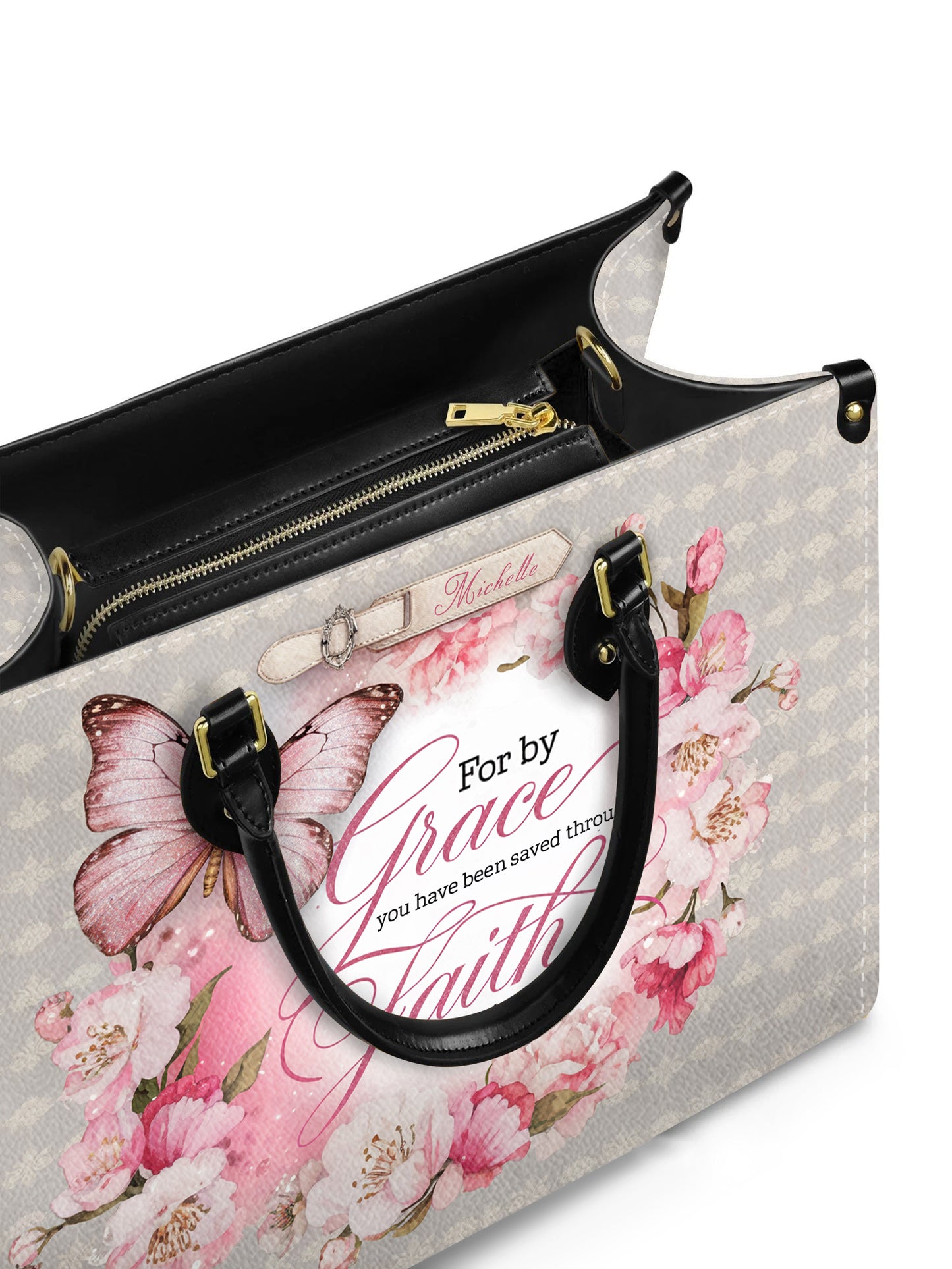 For By Grace You Have Been Saved Through Faith Christian Leather Church Bag