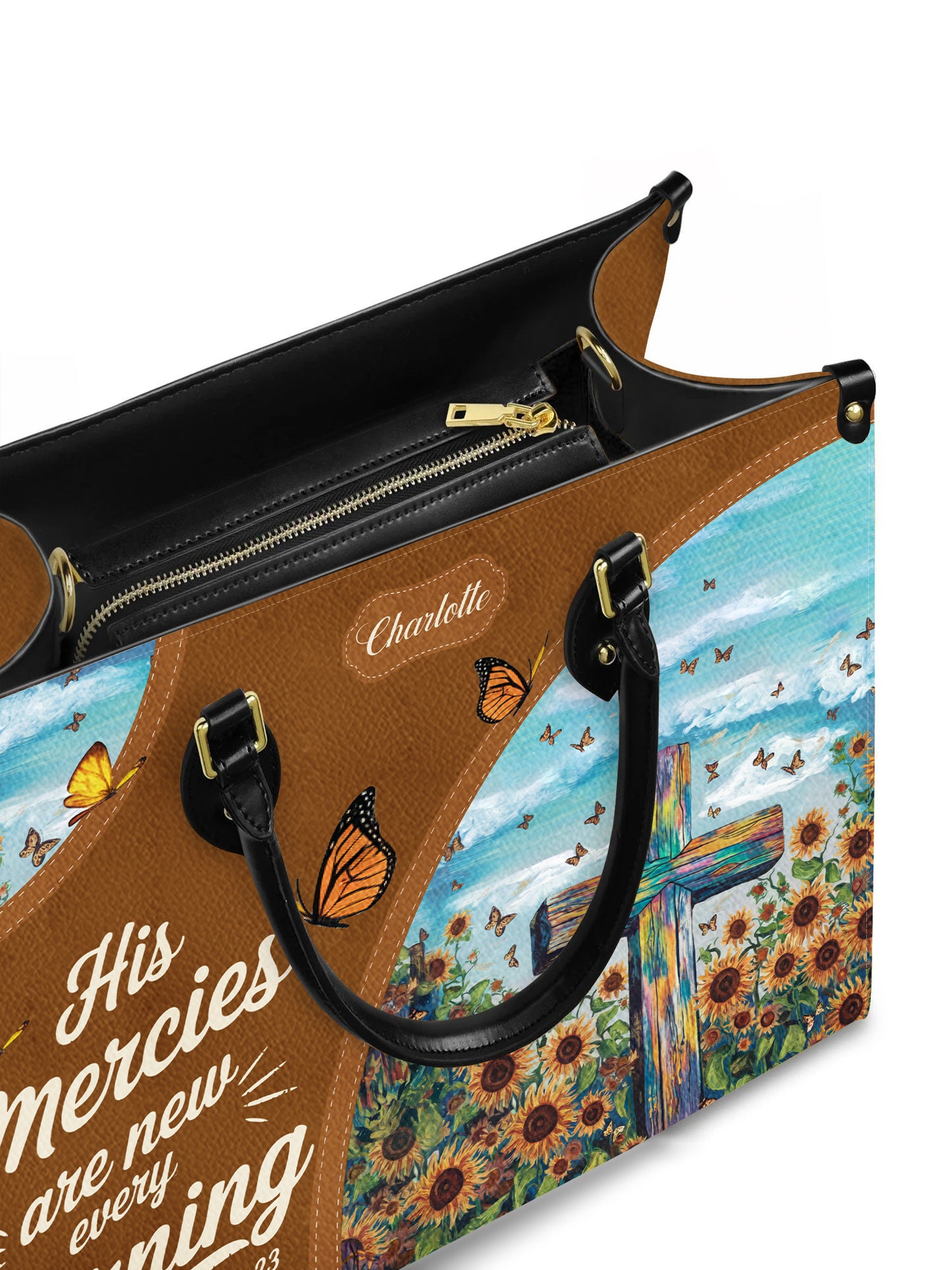 His Mercies Are New Every Morning Christian Leather Church Bag