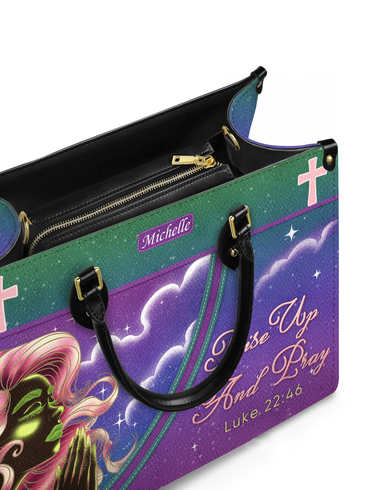 Rise And Pray Christian Leather Church Bag