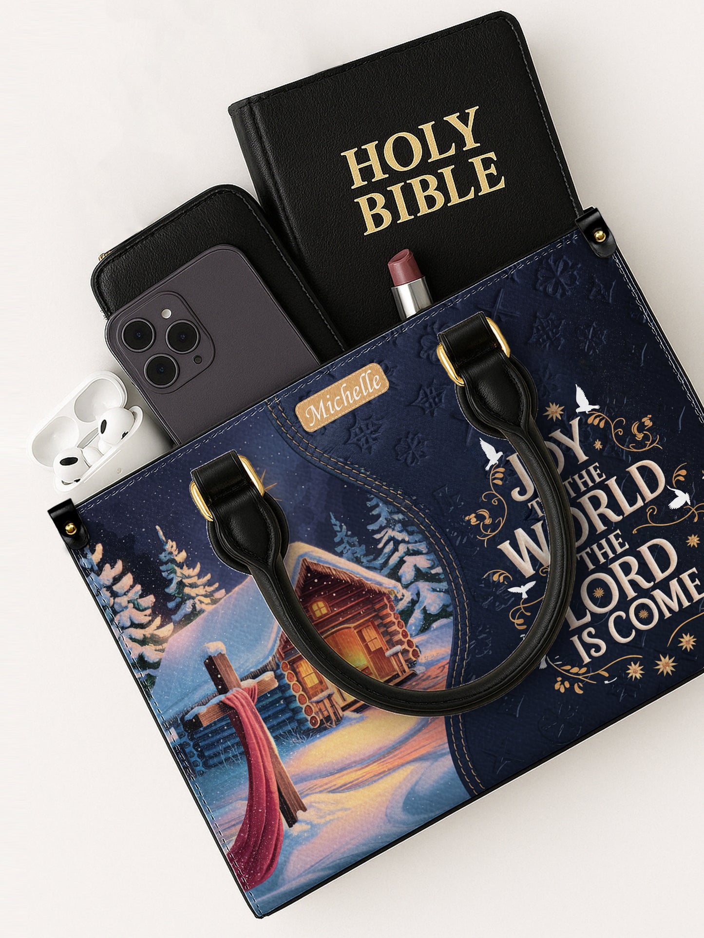 Joy To The World The Lord Is Come Christian Leather Church Bag