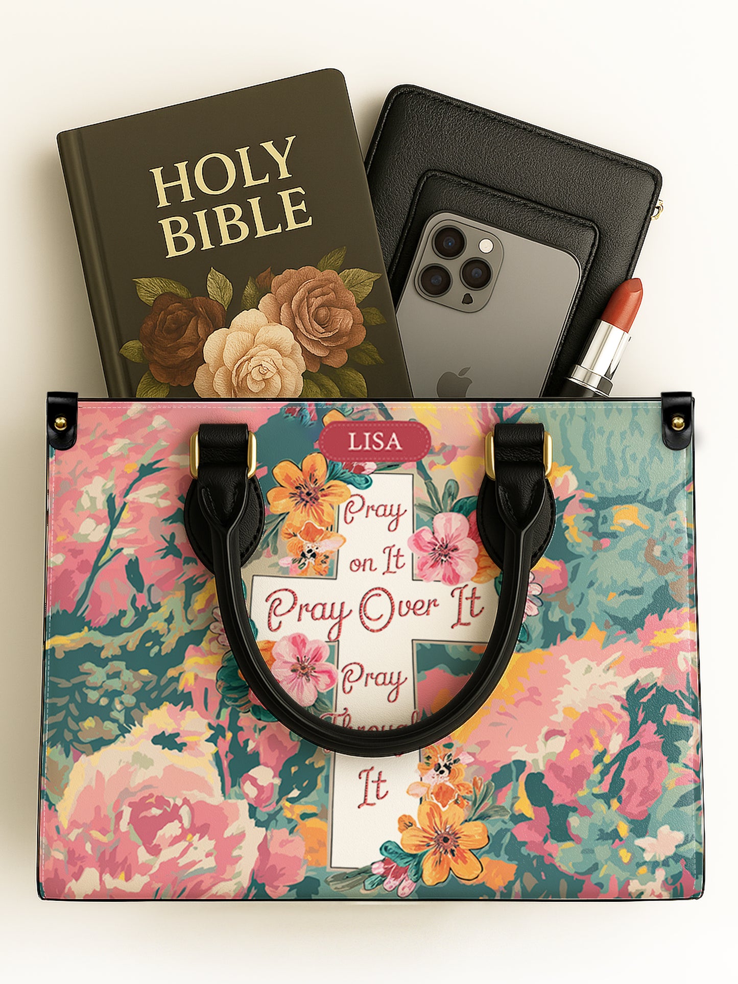 Pray On It Pray Over It Pray Through It Christian Leather Church Bag
