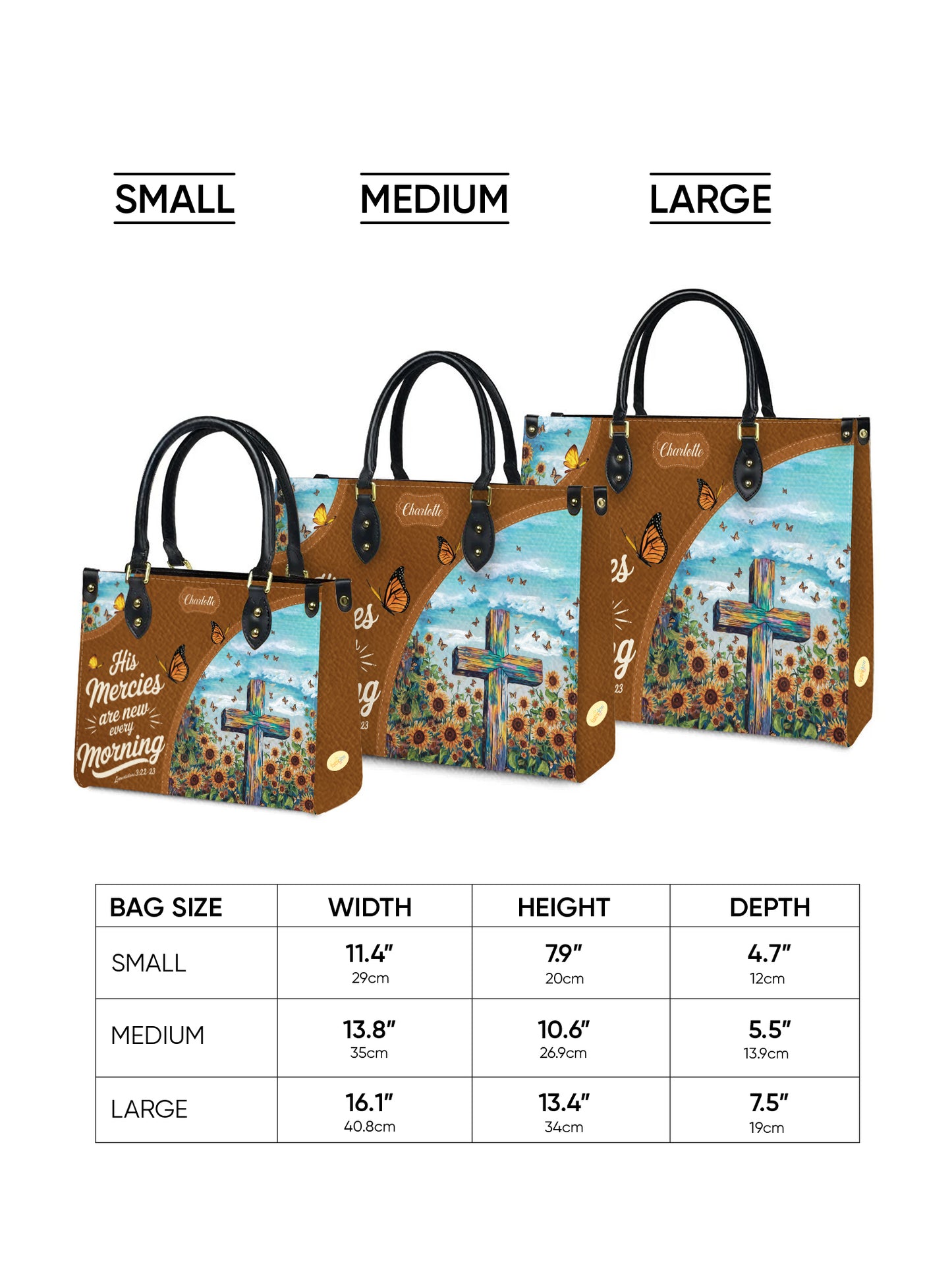 His Mercies Are New Every Morning Christian Leather Church Bag