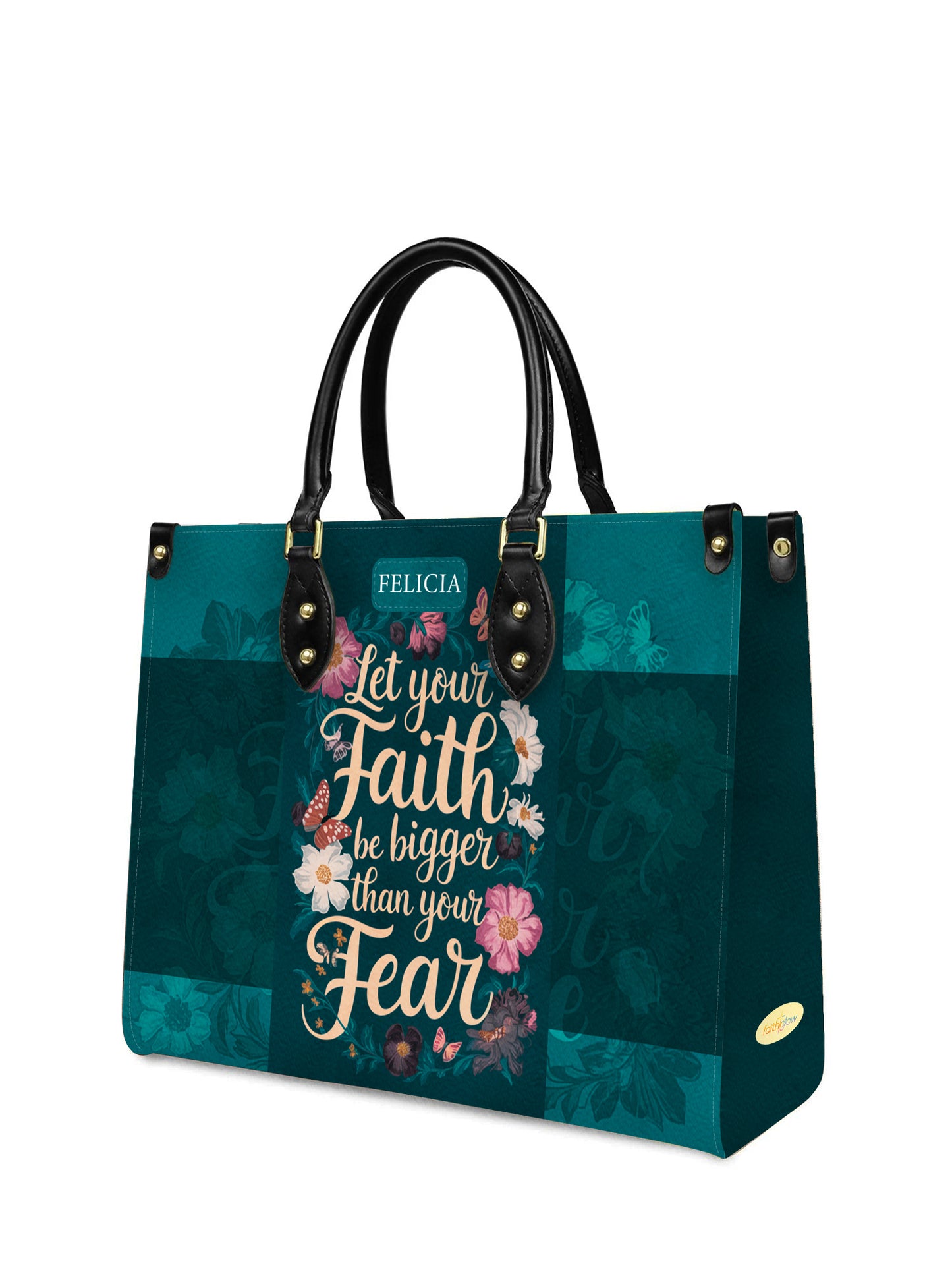 Let Your Faith Be Bigger Than Your Fear Christian Leather Church Bag