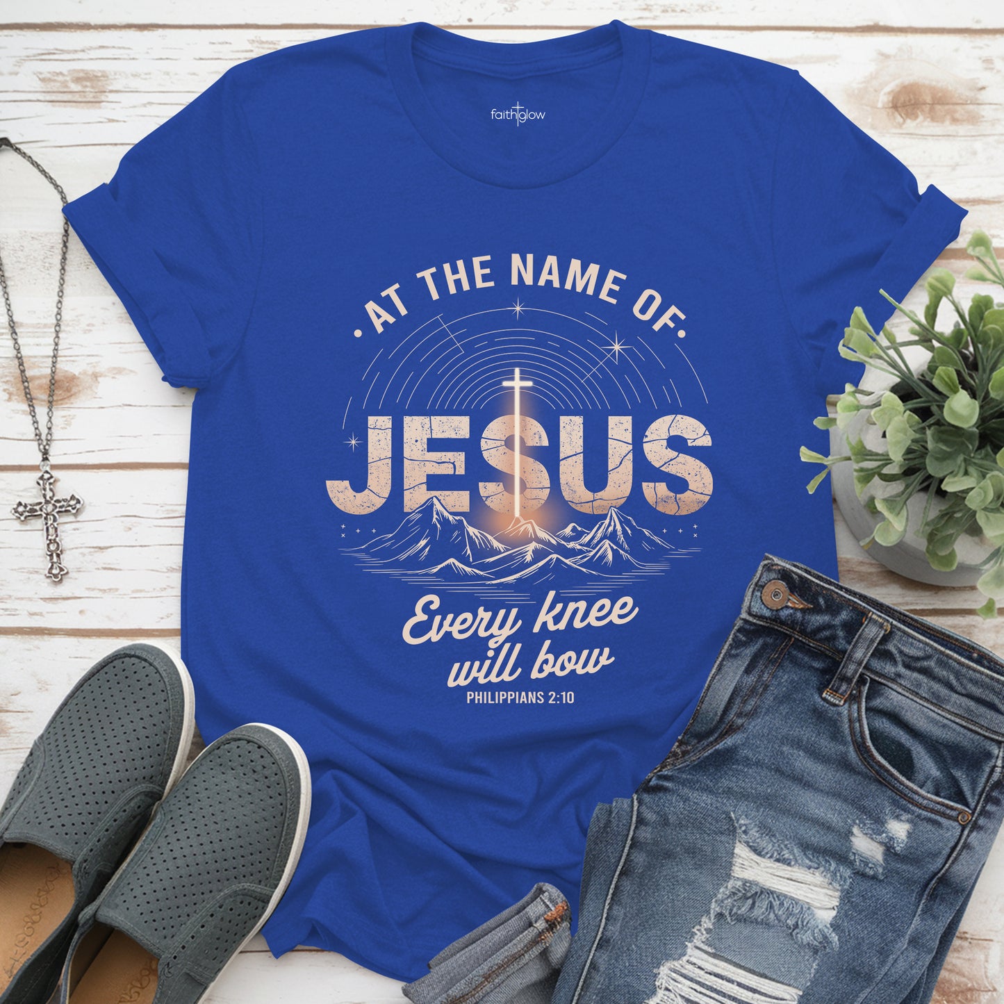 At The Name Of Jesus Every Knee Will Bow Christian T Shirt