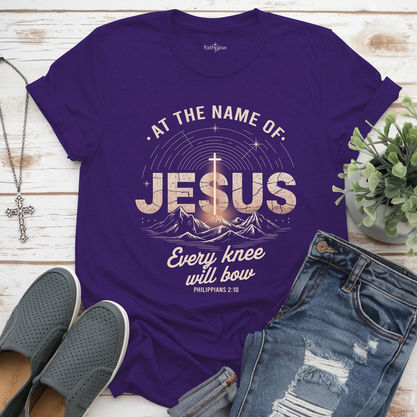At The Name Of Jesus Every Knee Will Bow Christian T Shirt