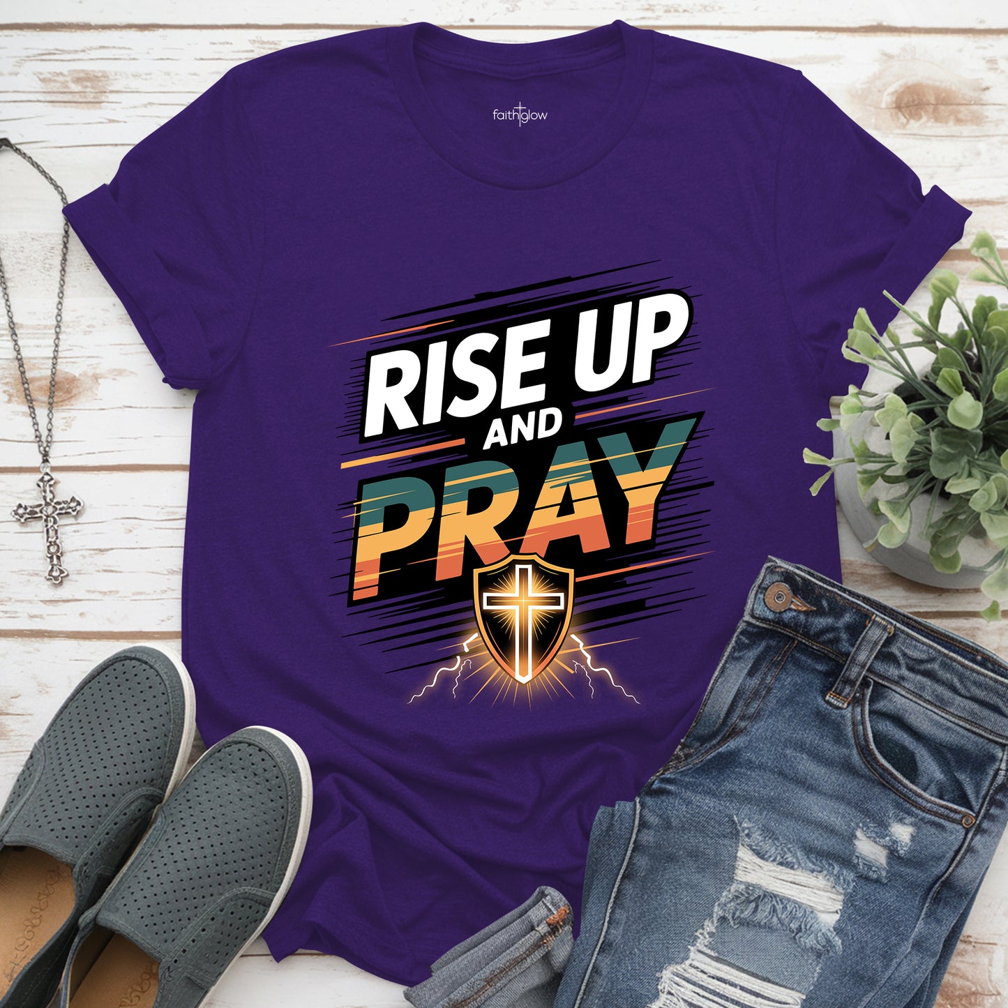 Rise Up And Pray Luke 22:46 Christian T Shirt