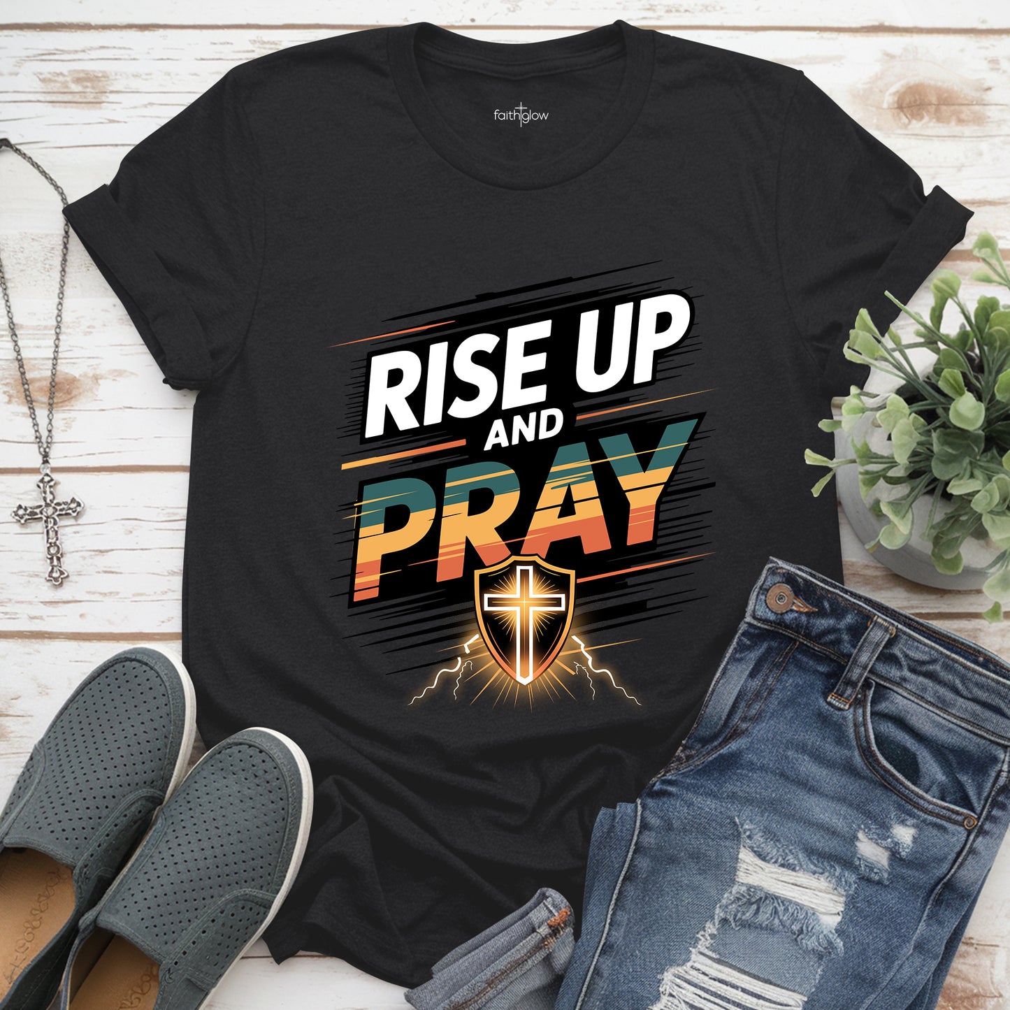 Rise Up And Pray Luke 22:46 Christian T Shirt