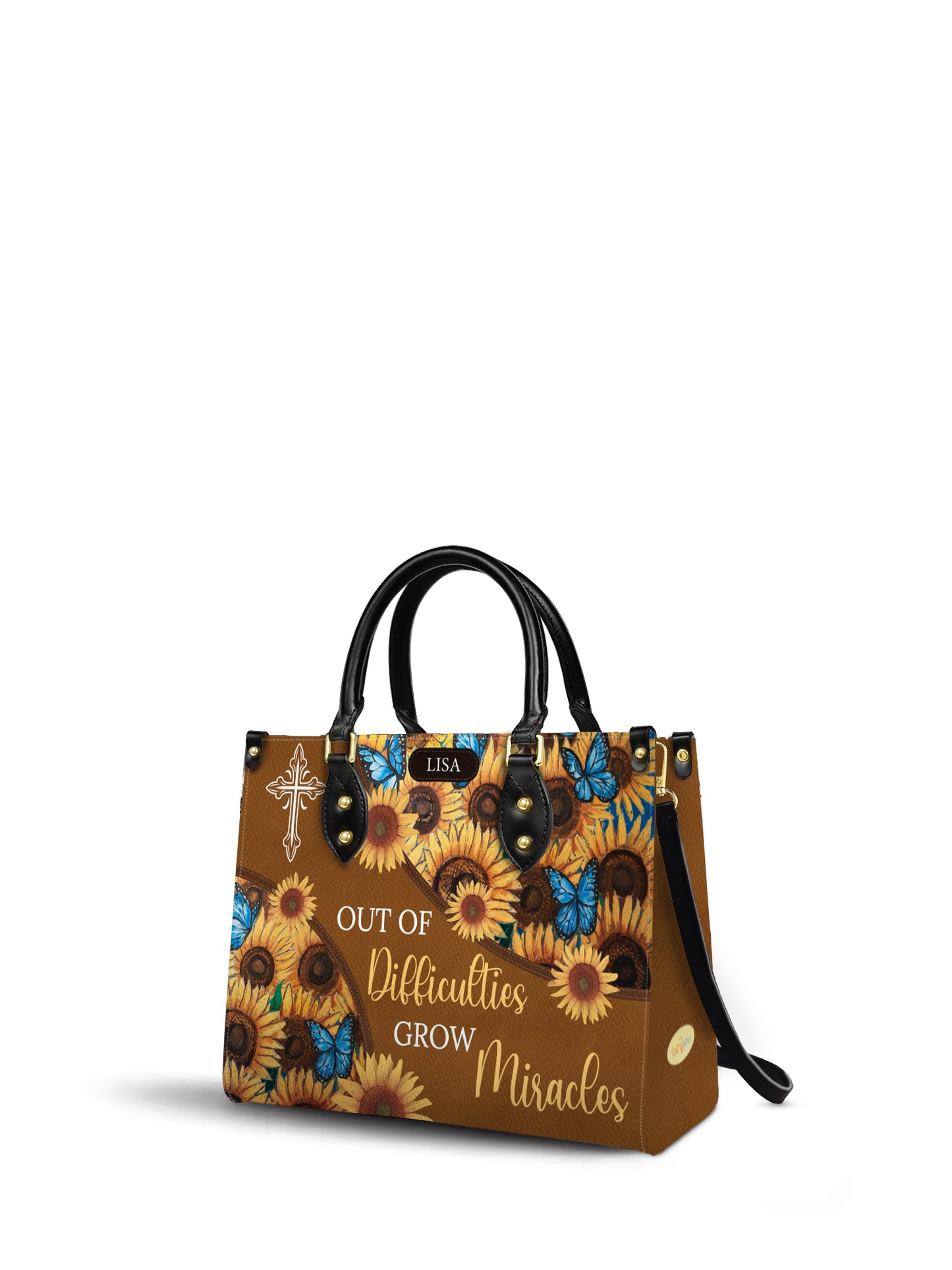 Out Of Difficulties Grow Miracles Christian Leather Church Bag