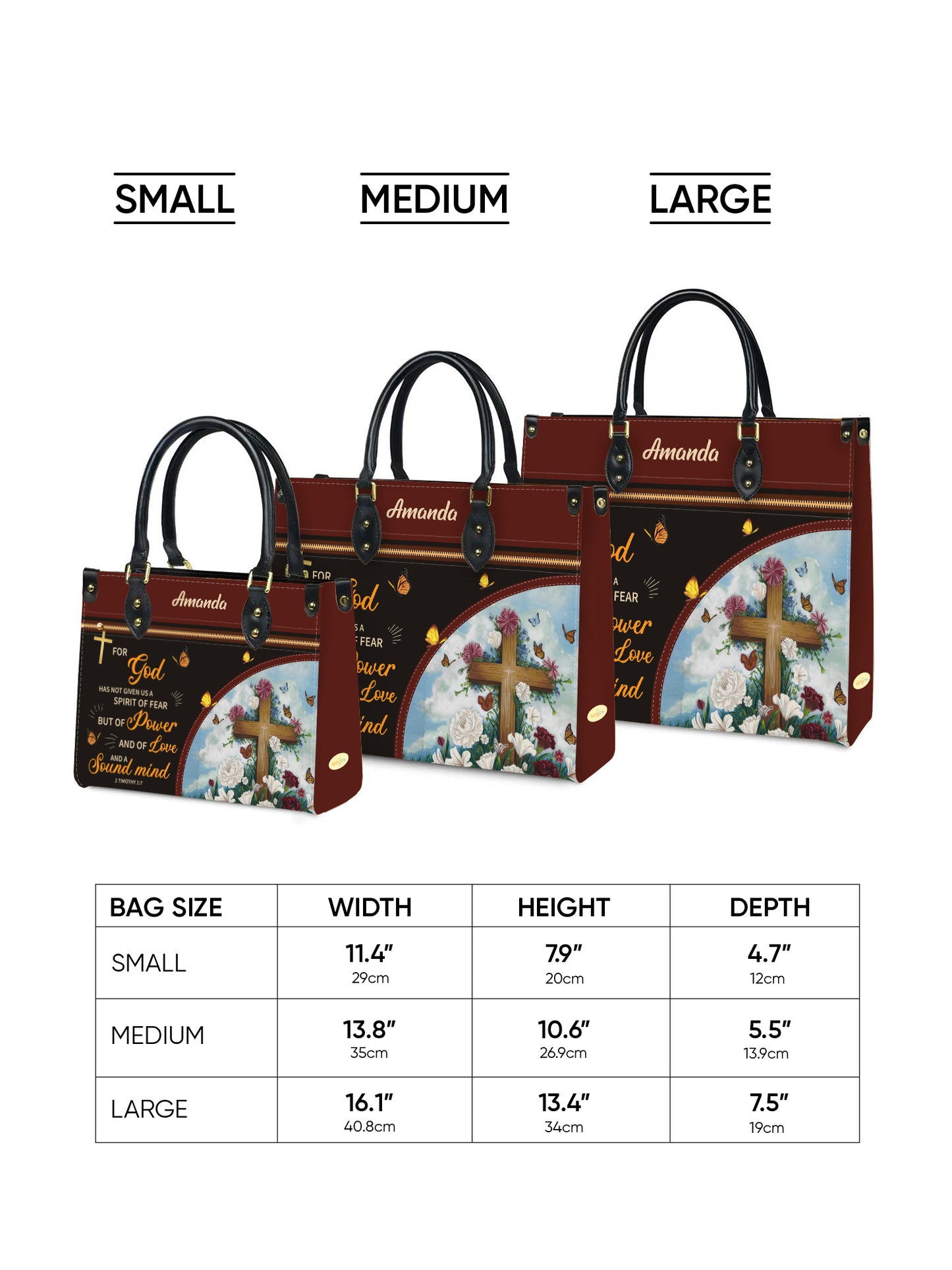 For God Has Not Given Us A Spirit Of Fear Christian Leather Church Bag