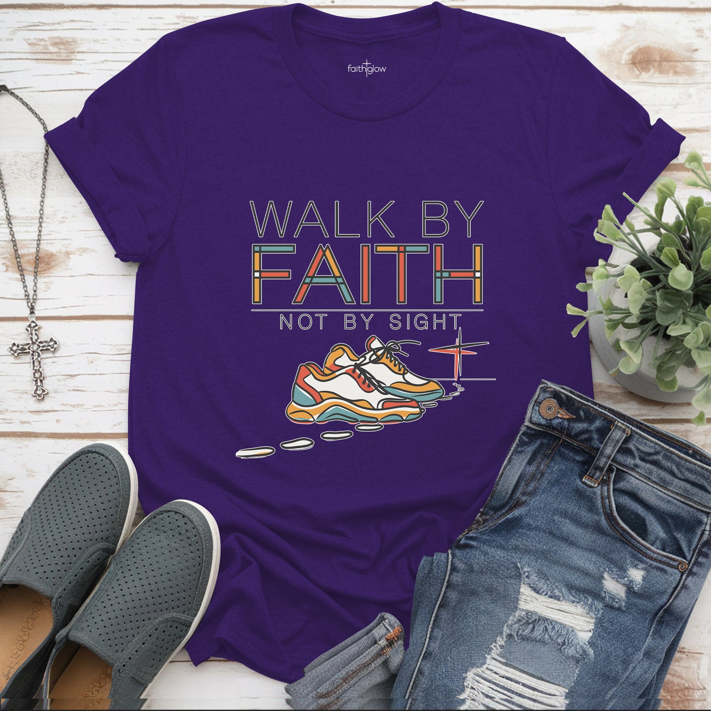 Walk By Faith Not By Sight Christian T Shirt