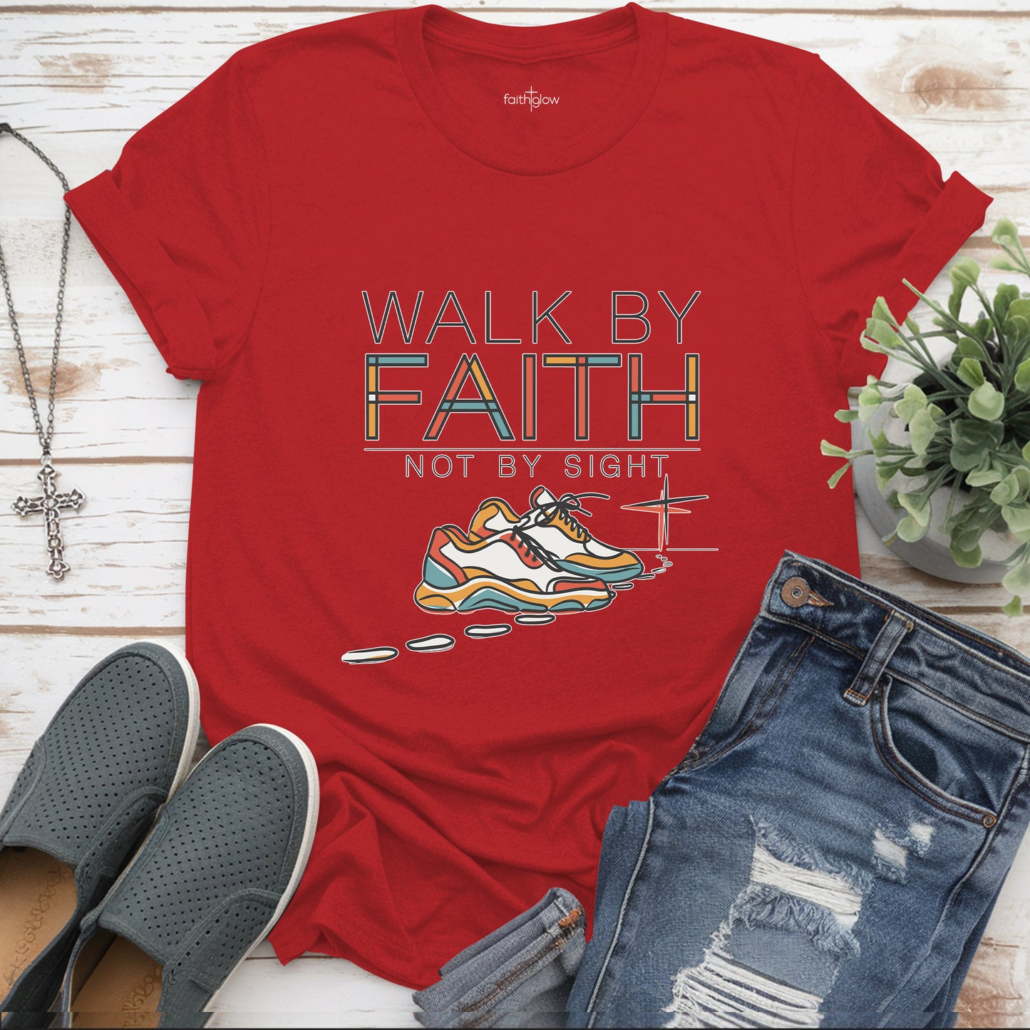 Walk By Faith Not By Sight Christian T Shirt