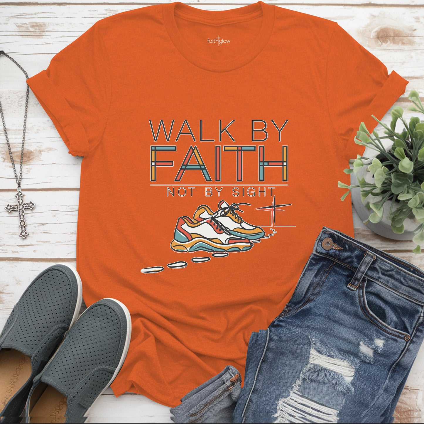 Walk By Faith Not By Sight Christian T Shirt