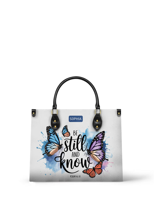 Be Still And Know Christian Leather Church Bag