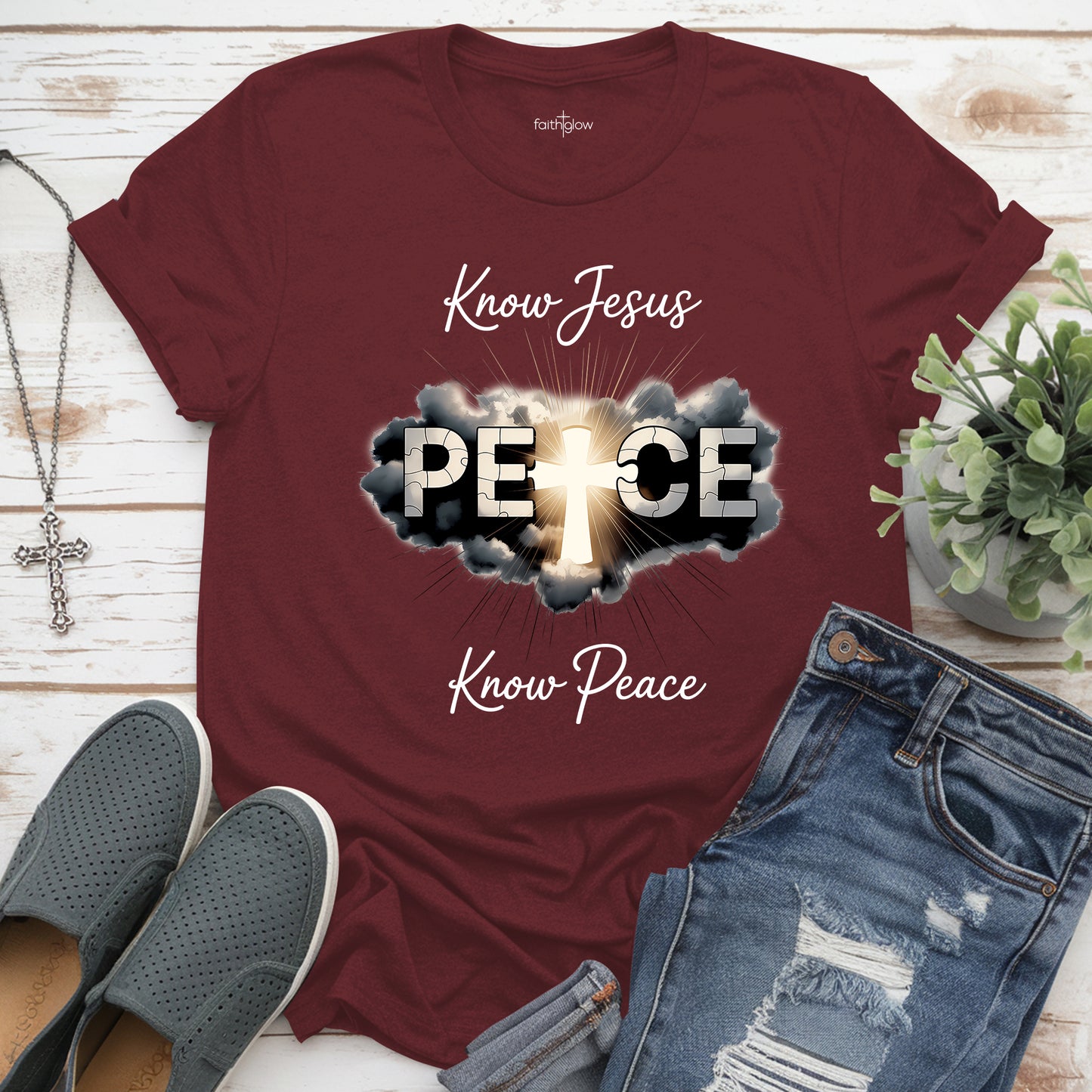 Know Jesus Know Peace Christian T Shirt