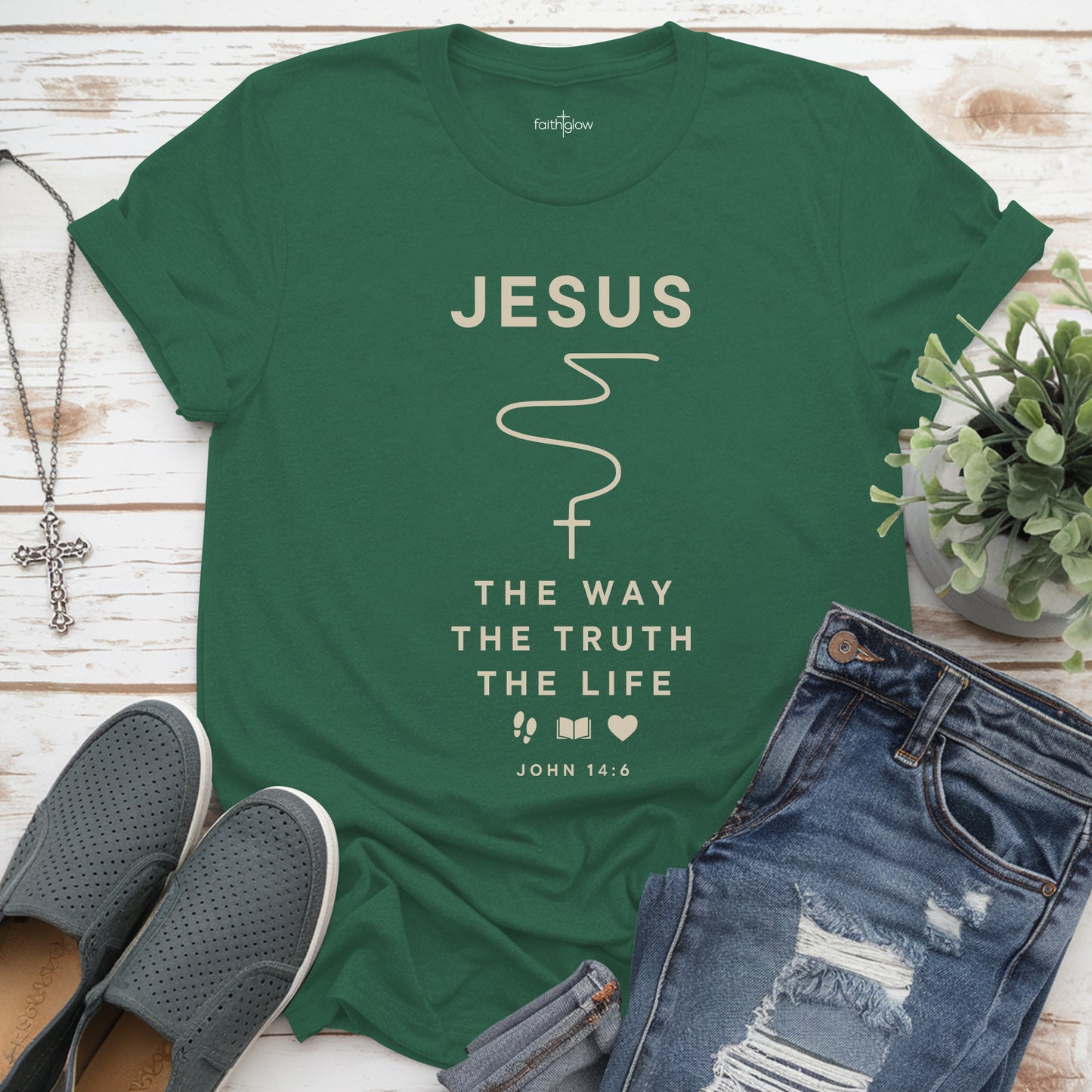 Jesus – The Way, The Truth, The Life Christian T Shirt