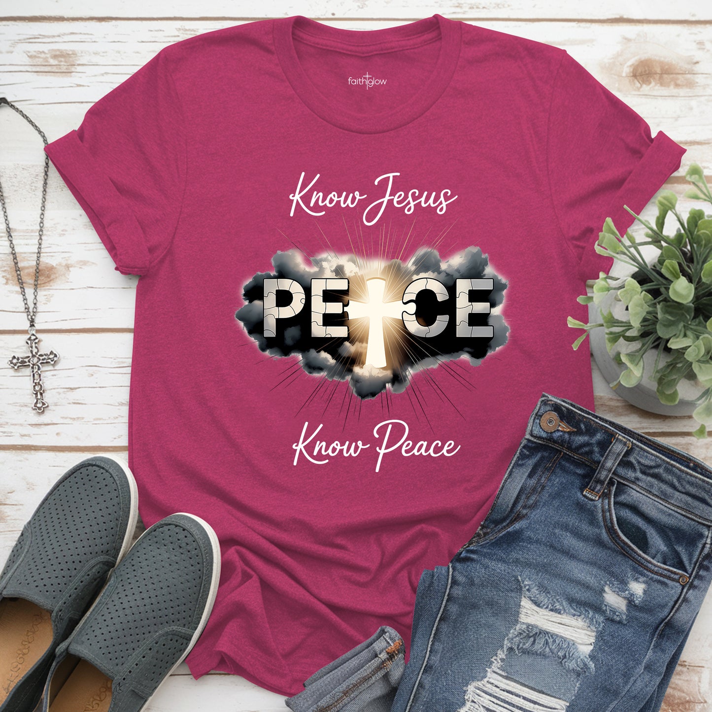 Know Jesus Know Peace Christian T Shirt
