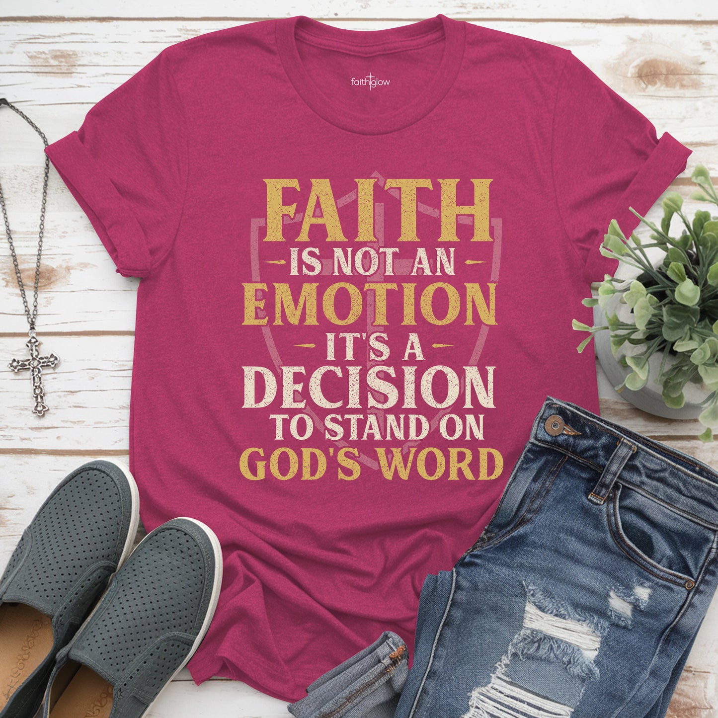 Faith Is Not An Emotion It’s A Decision Christian T Shirt