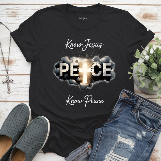 Know Jesus Know Peace Christian T Shirt